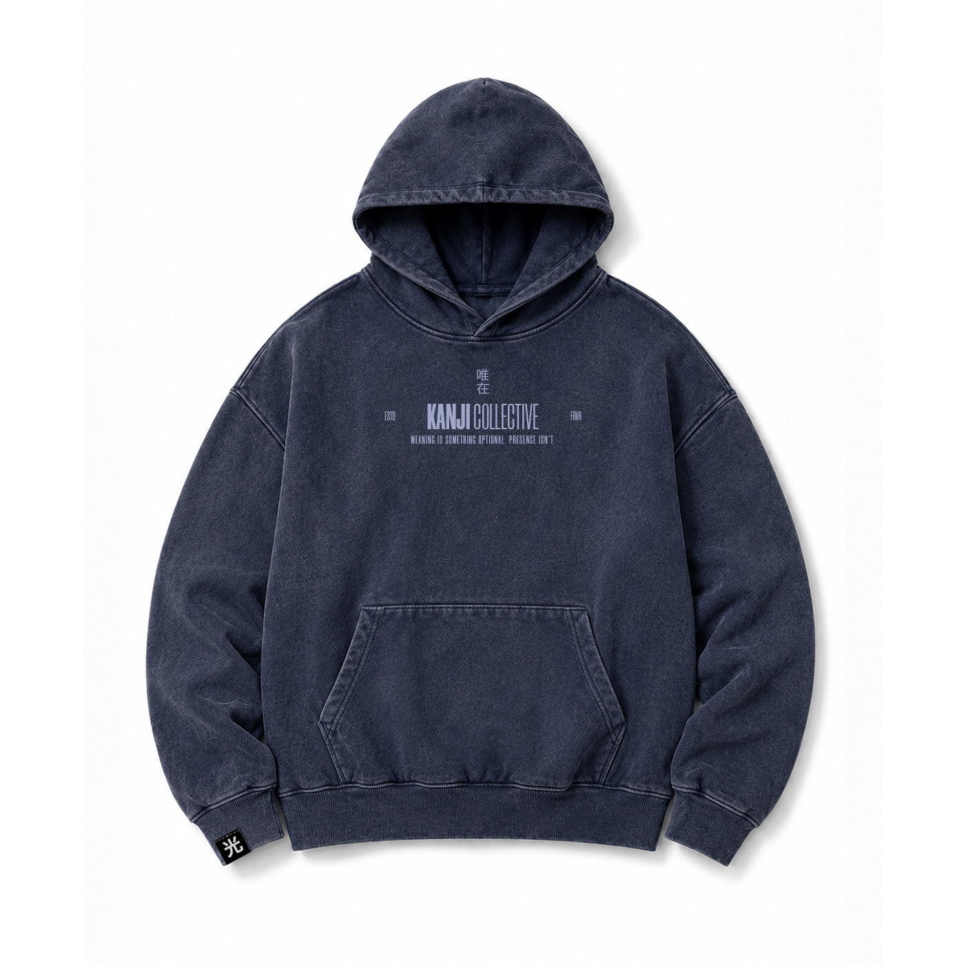 Poleron Hoodie Acid Wash Kanji Basic
