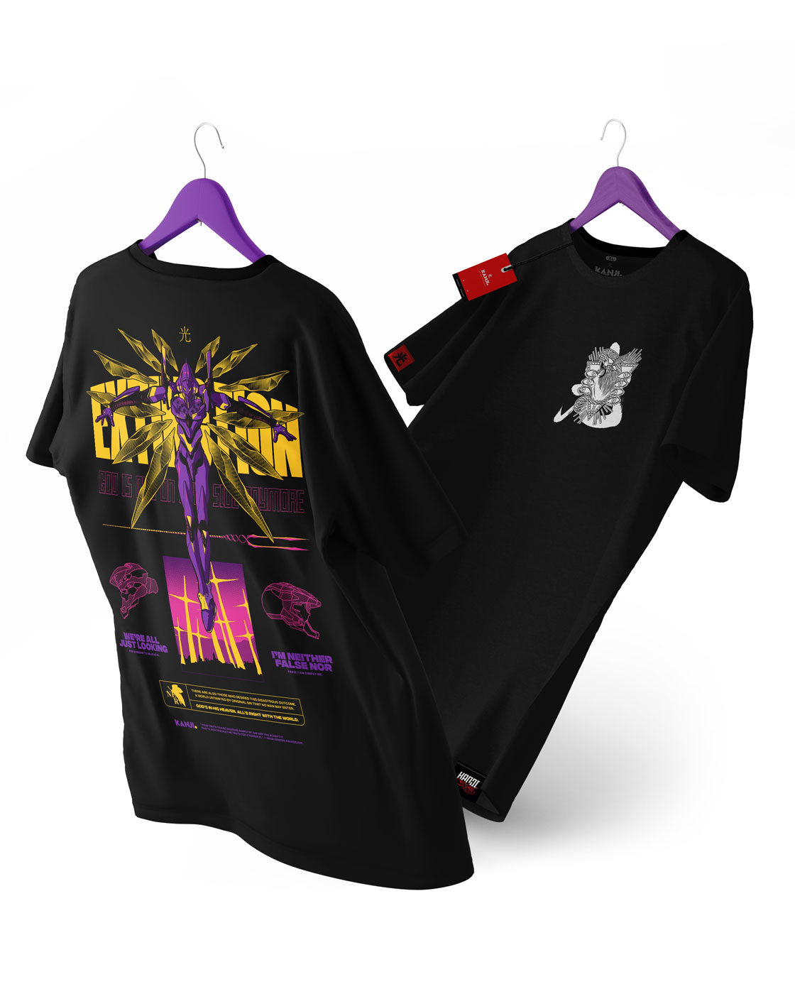 Polera anime con diseño Evangelion 2 #color_negro
