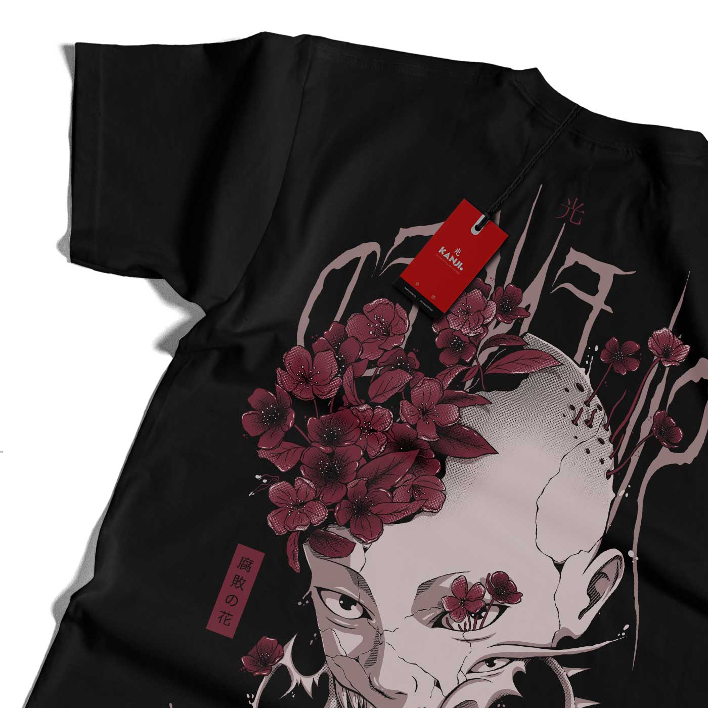 Polera Japonesa Flores Demonios