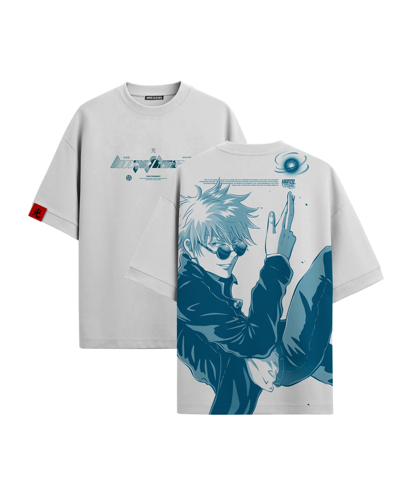 Polera Oversize Anime Jujutsu Kaisen Gojo #color_blanco