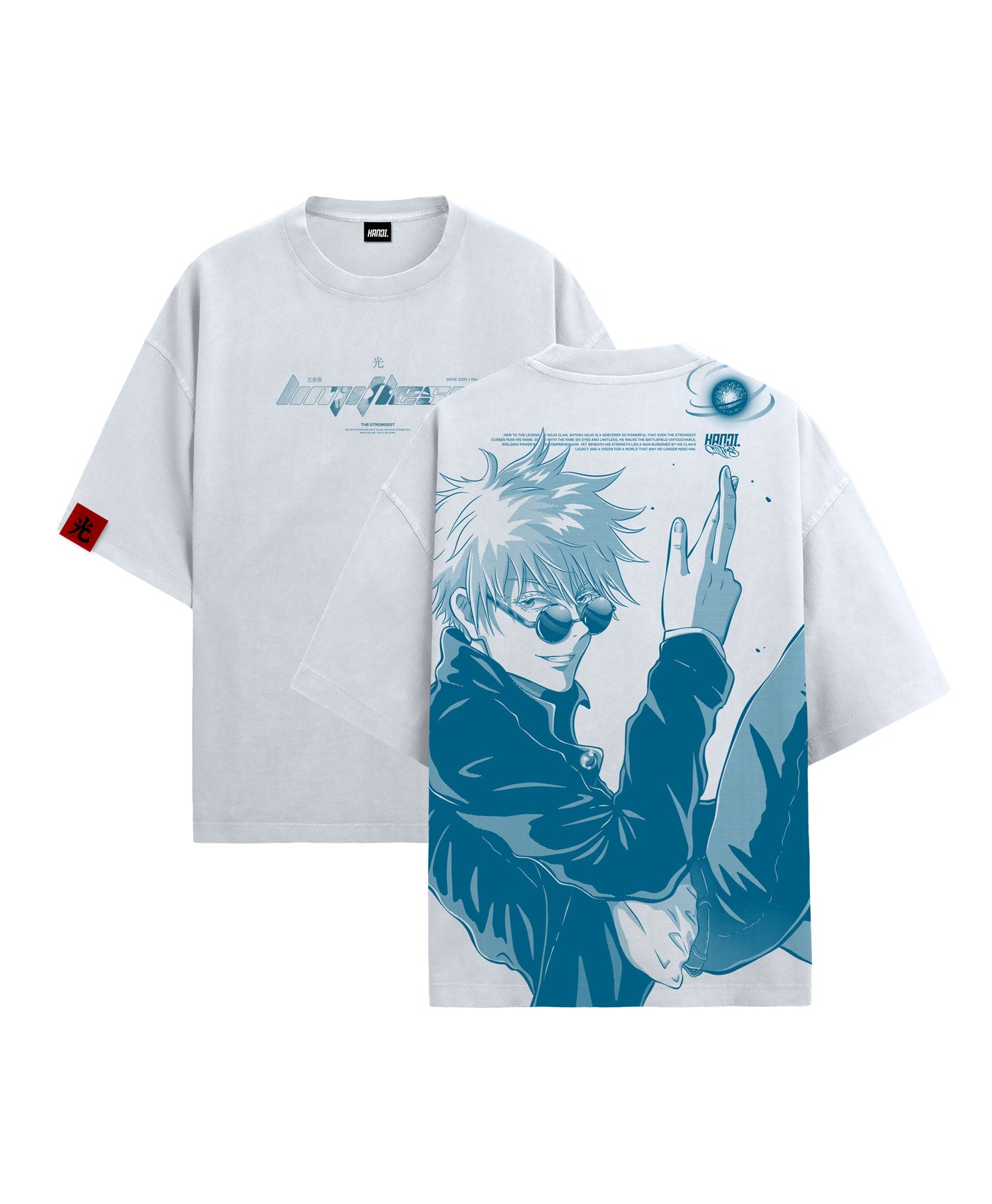 Polera Oversize Anime Jujutsu Kaisen Gojo #color_blanco