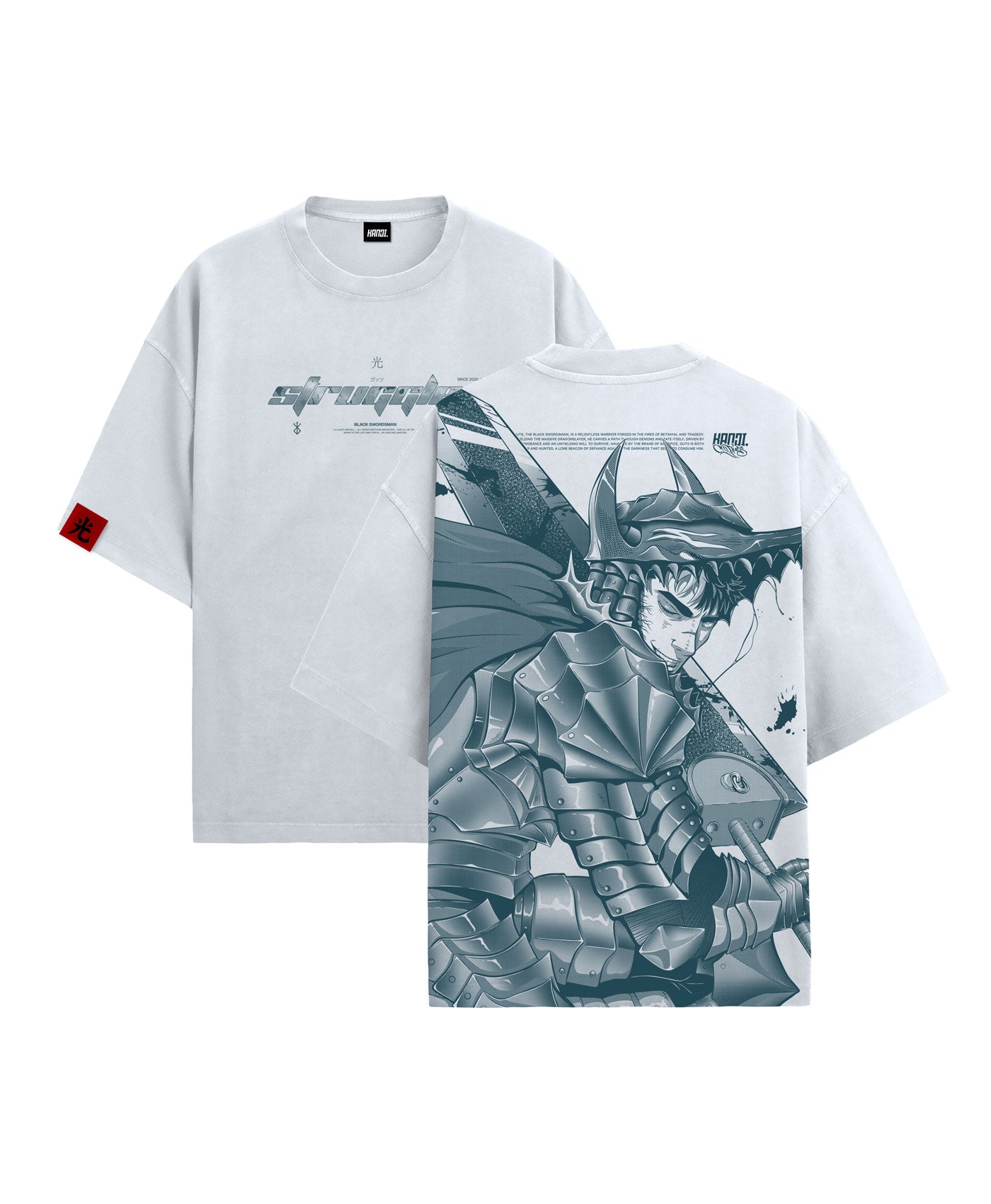 Polera Oversize Anime Berserk Guts #color_blanco