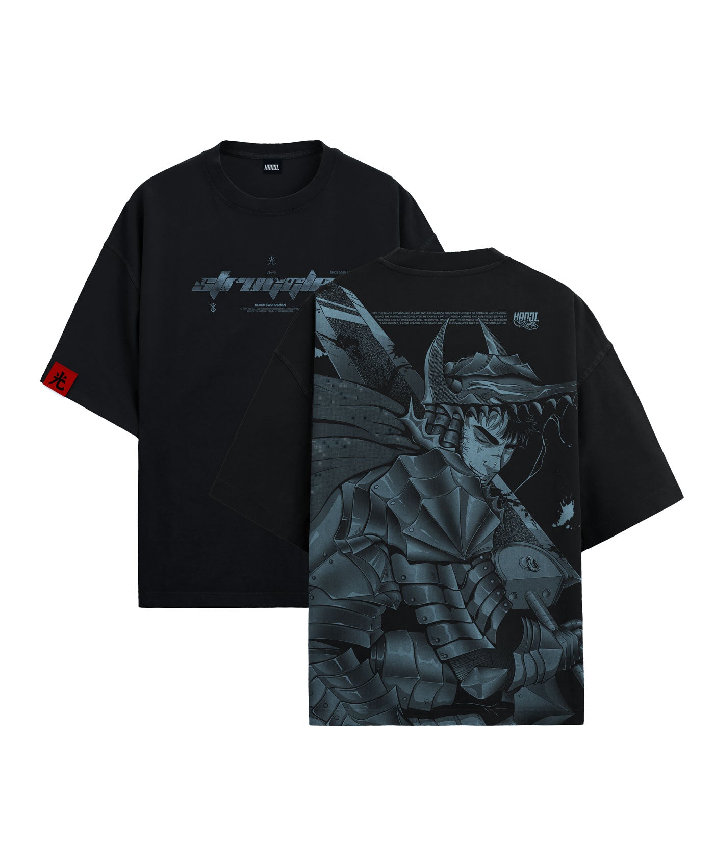 Polera Oversize Anime Berserk Guts #color_negro