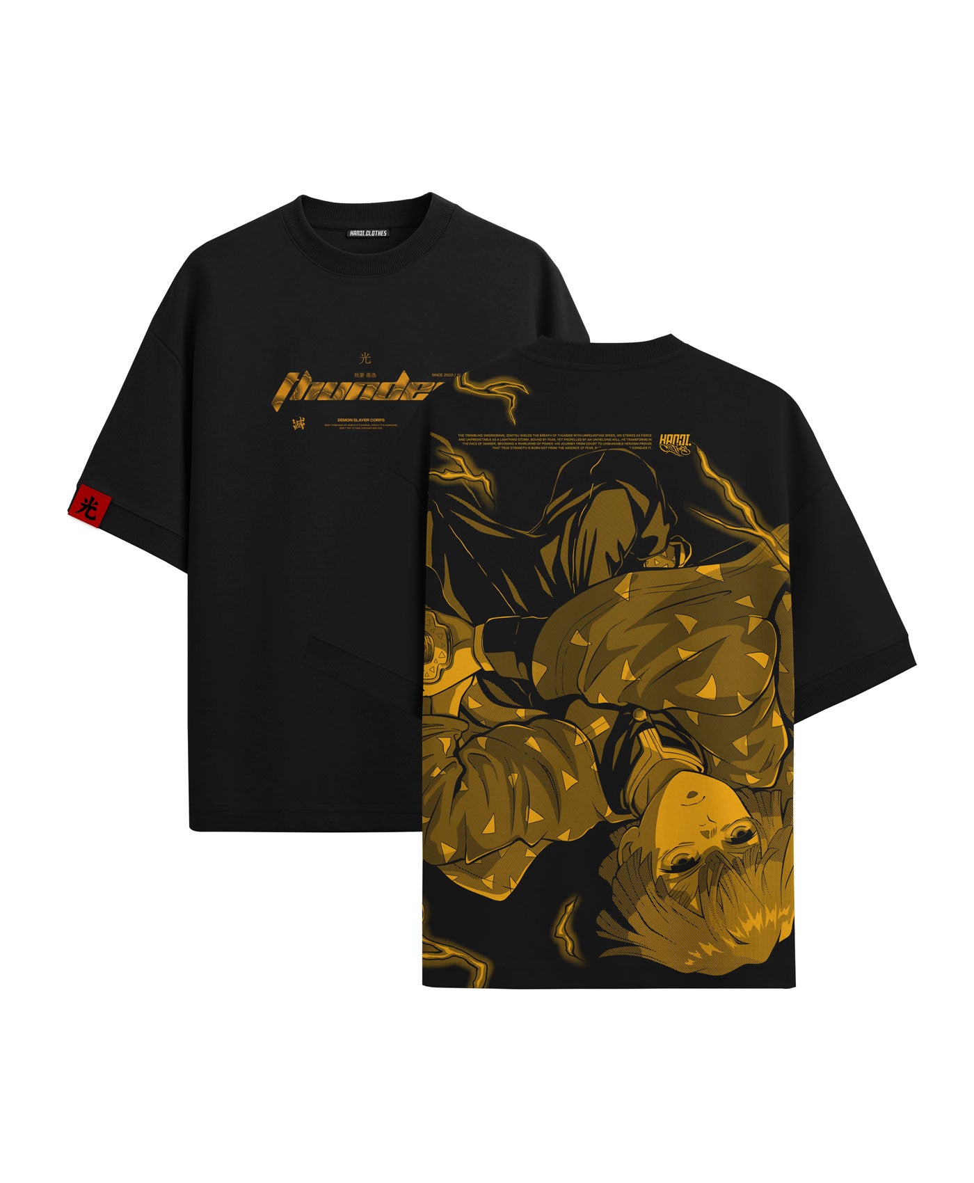 Polera Oversize Anime Kimetsu no Yaiba / Demon Slayer Zenitsu