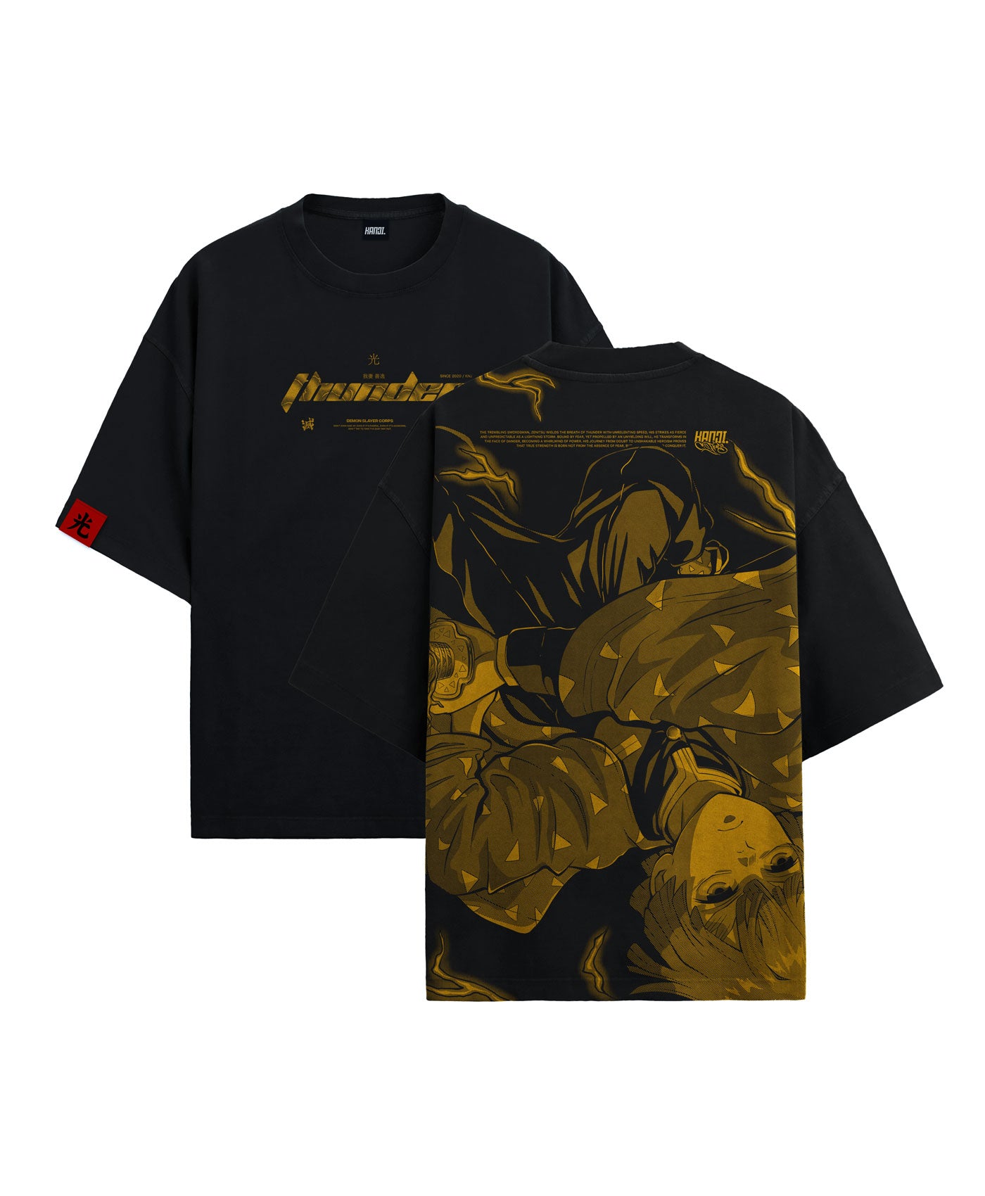 Polera Oversize Anime Kimetsu no Yaiba / Demon Slayer Zenitsu #color_negro
