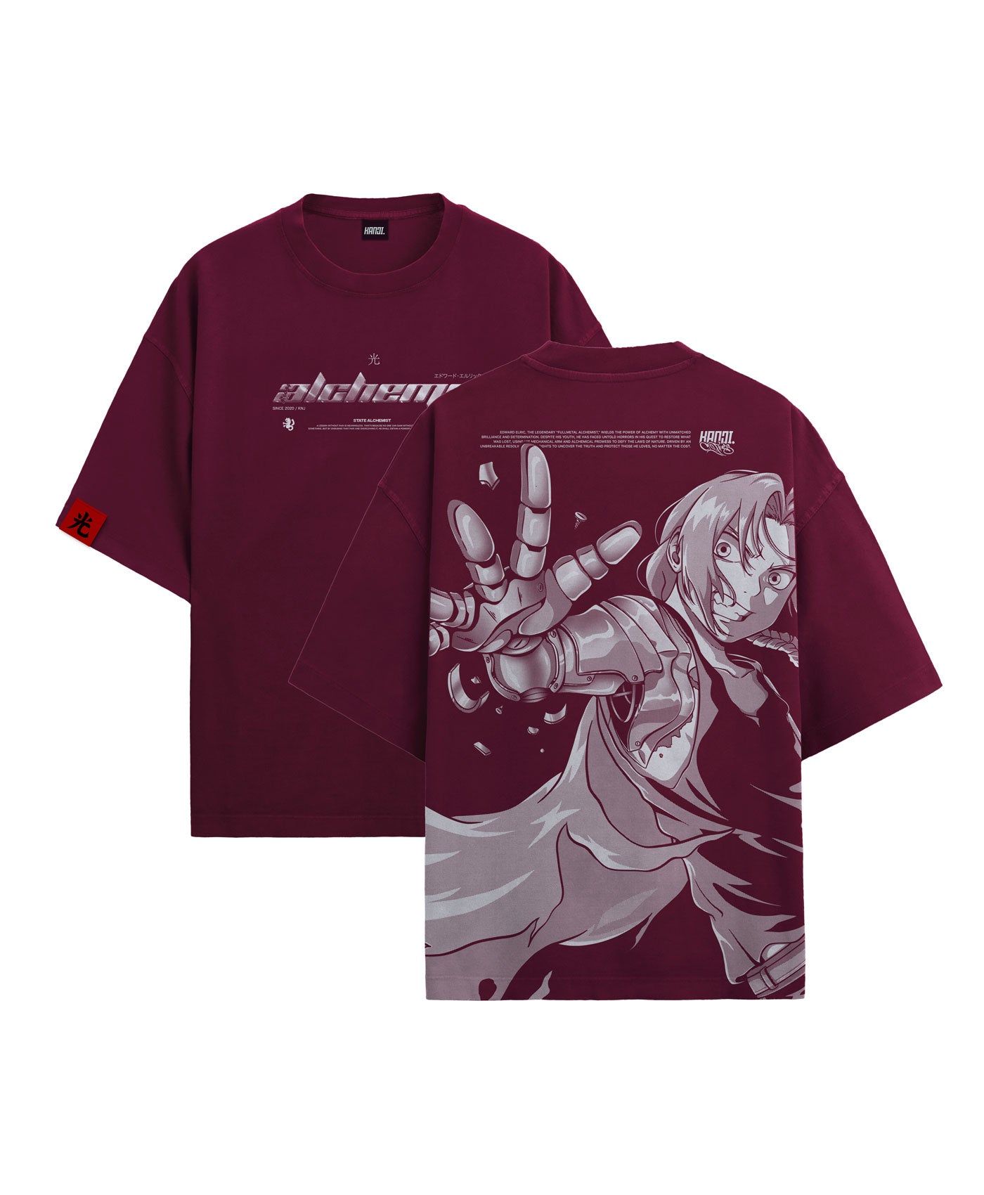 Polera Oversize Anime Fullmetal Alchemist Edward Elric #color_crimson-metal
