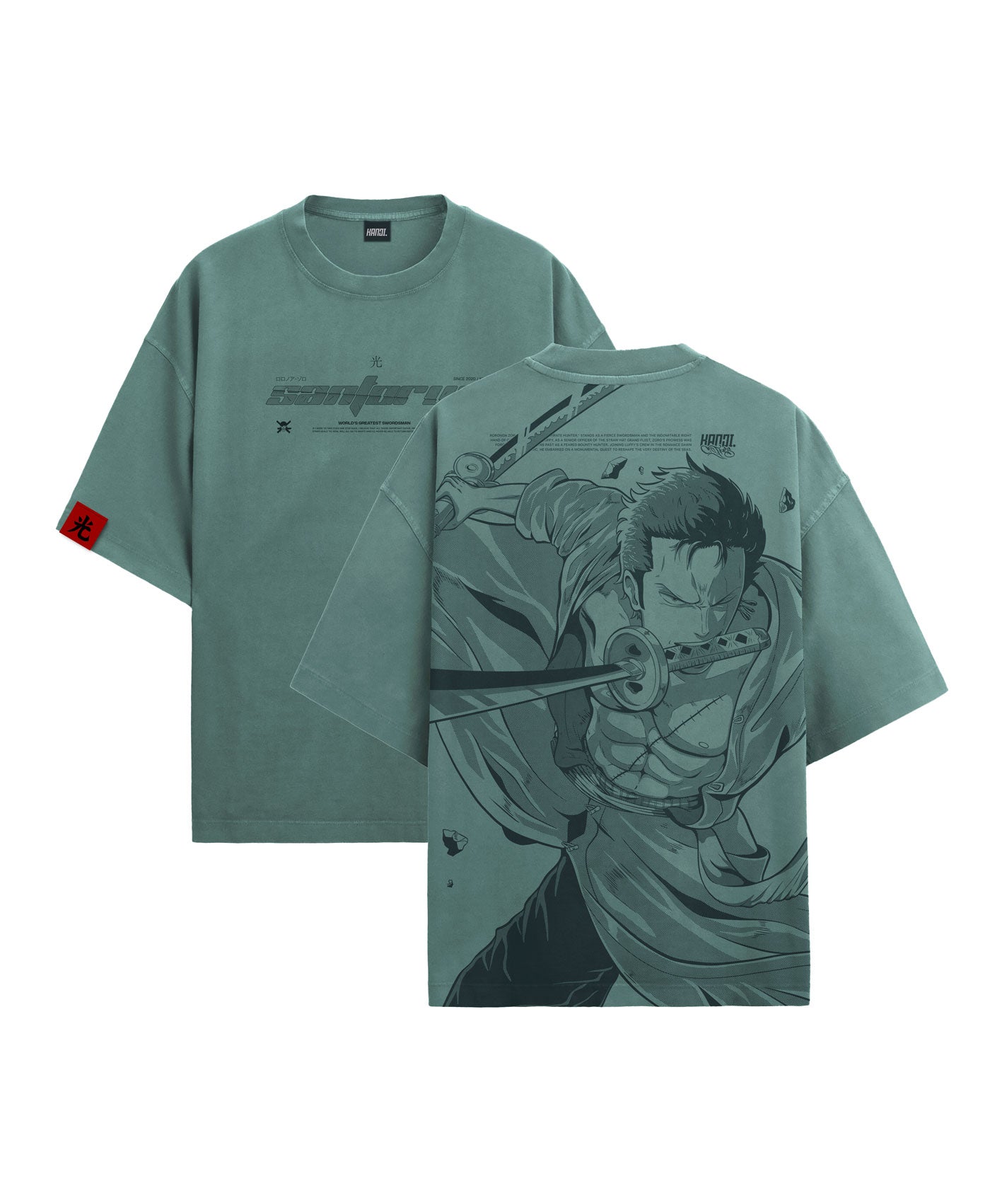 Polera Oversize Anime One Piece Roronoa Zoro #color_santoryu-green