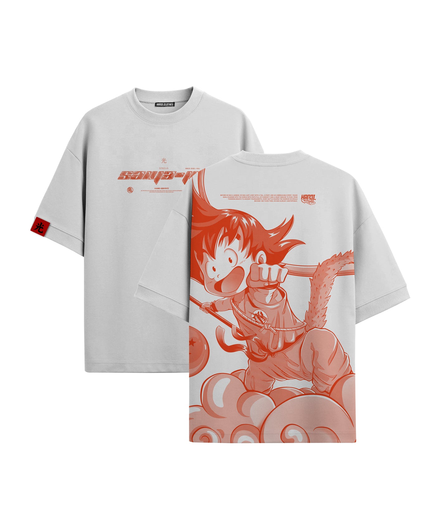Polera Oversize Anime Dragon Ball Son Goku #color_blanco