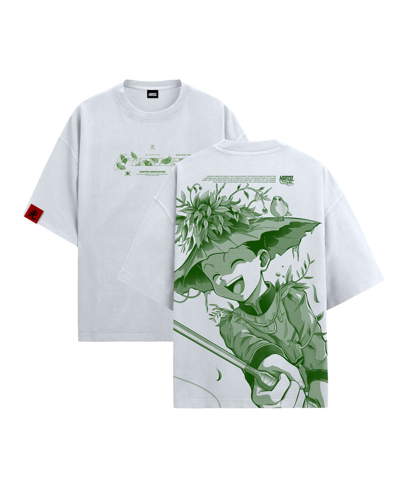 Polera Oversize Anime Hunter x Hunter Gon #color_blanco