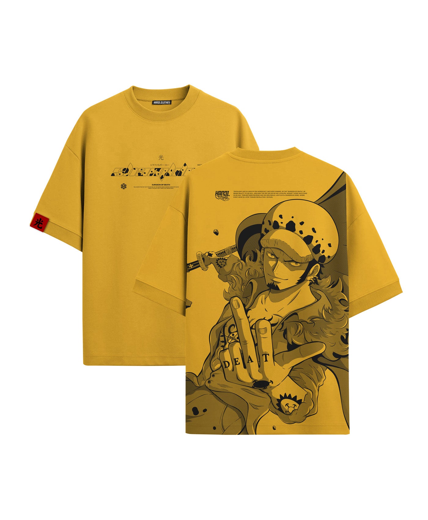 Polera Oversize Anime One Piece Trafalgar Law #color_yellow-heart