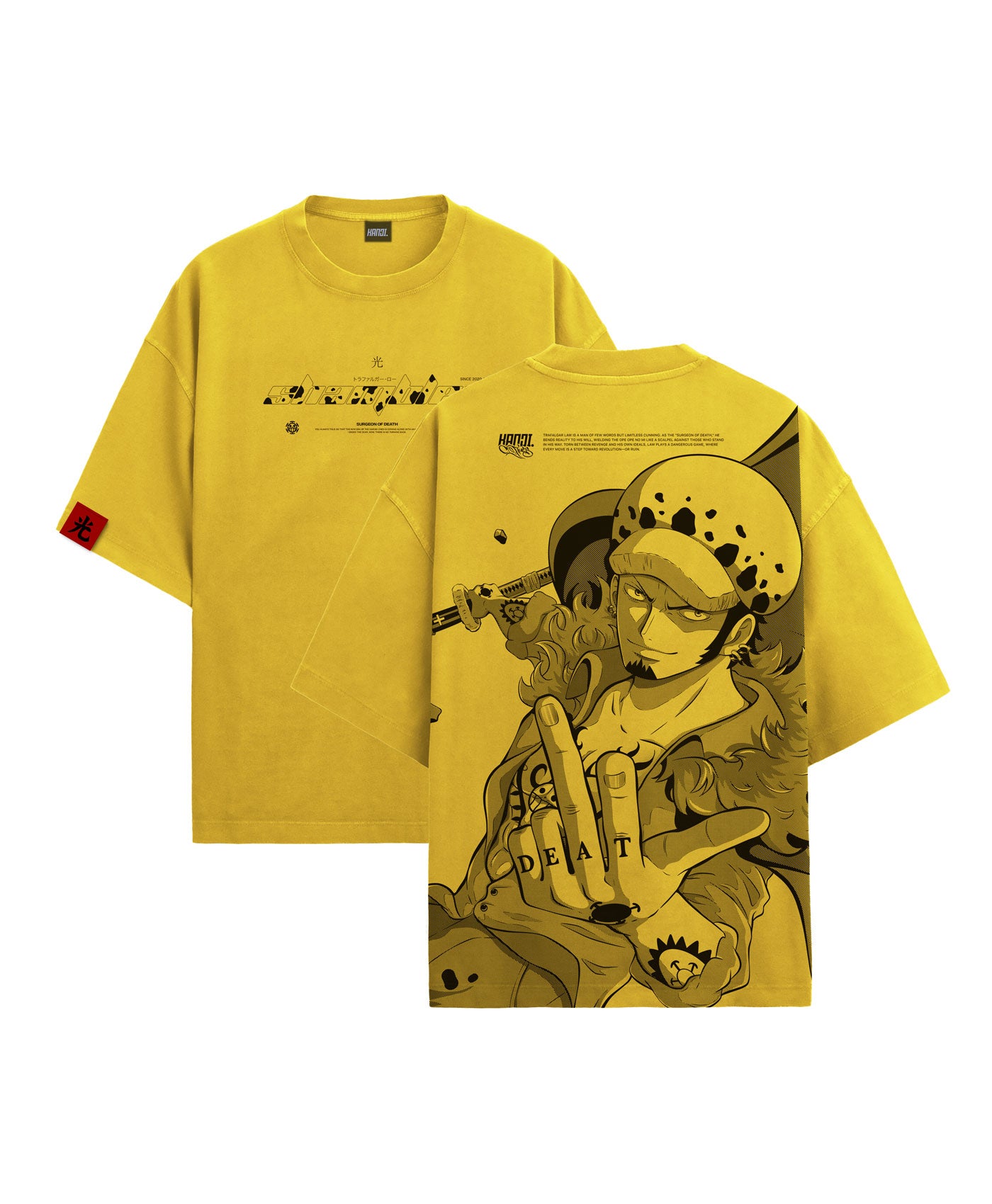Polera Oversize Anime One Piece Trafalgar Law #color_yellow-heart