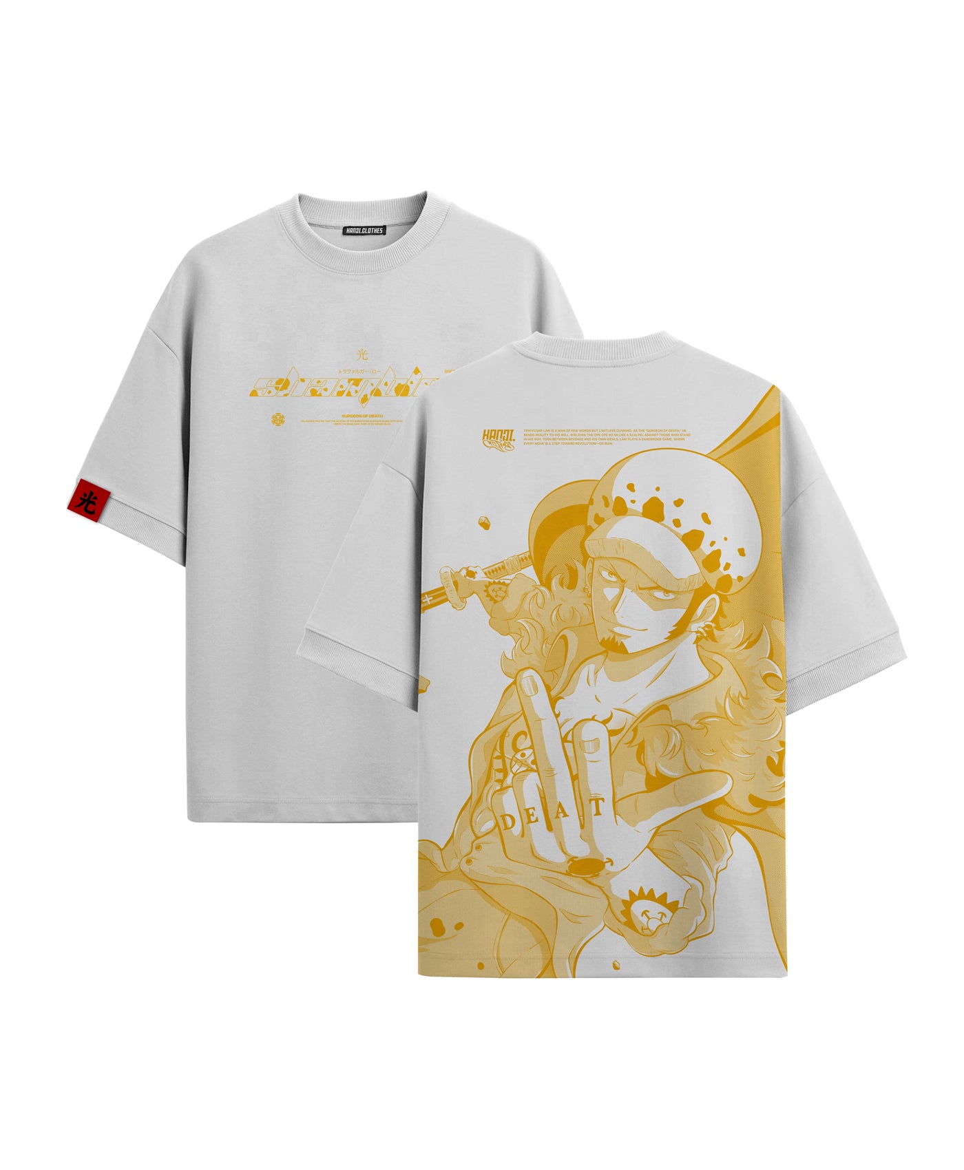 Polera Oversize Anime One Piece Trafalgar Law #color_blanco