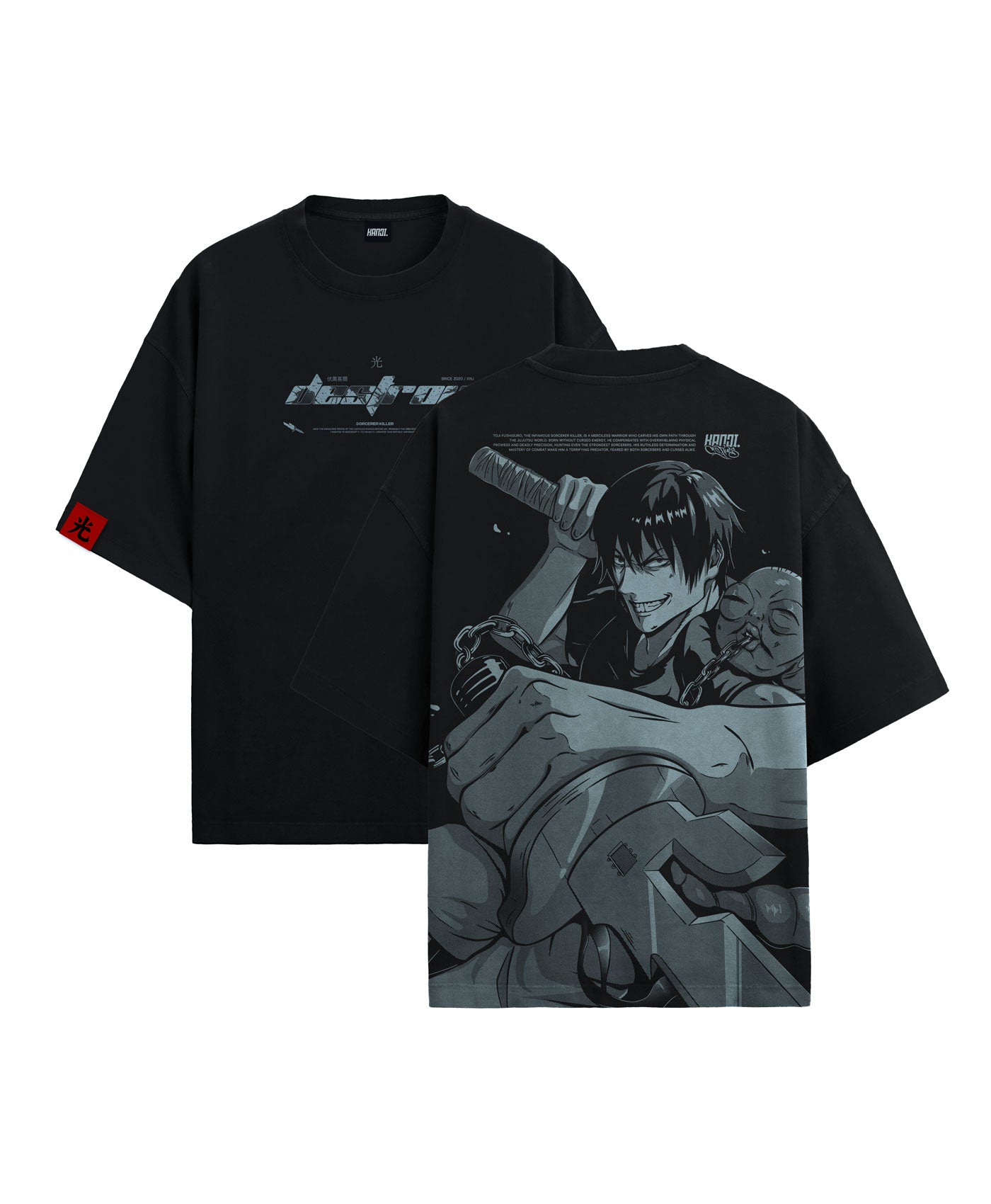 Polera Oversize Anime Jujutsu Kaisen Toji Fushiguro #color_negro