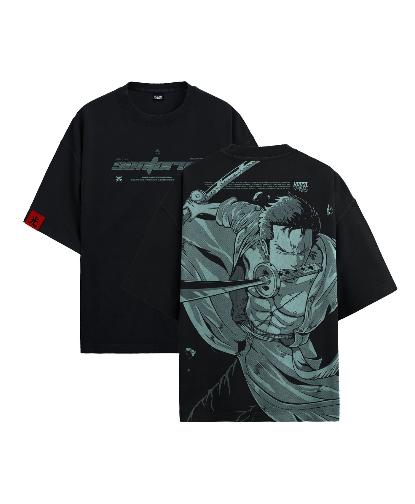 Polera Oversize Anime One Piece Roronoa Zoro #color_negro