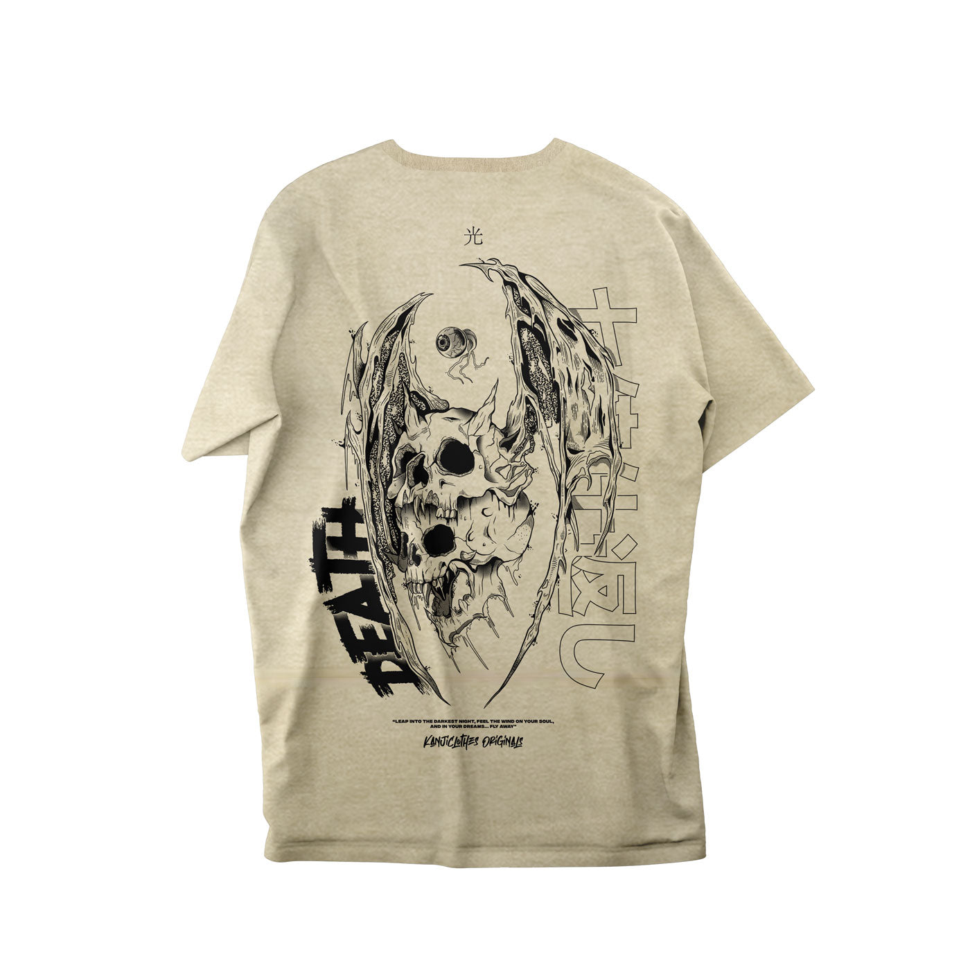 Polera mitología japonesa con diseño Shikaeshi Komori