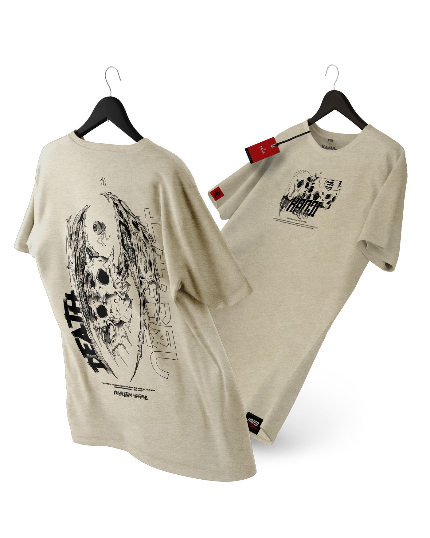Polera mitología japonesa con diseño Shikaeshi Komori