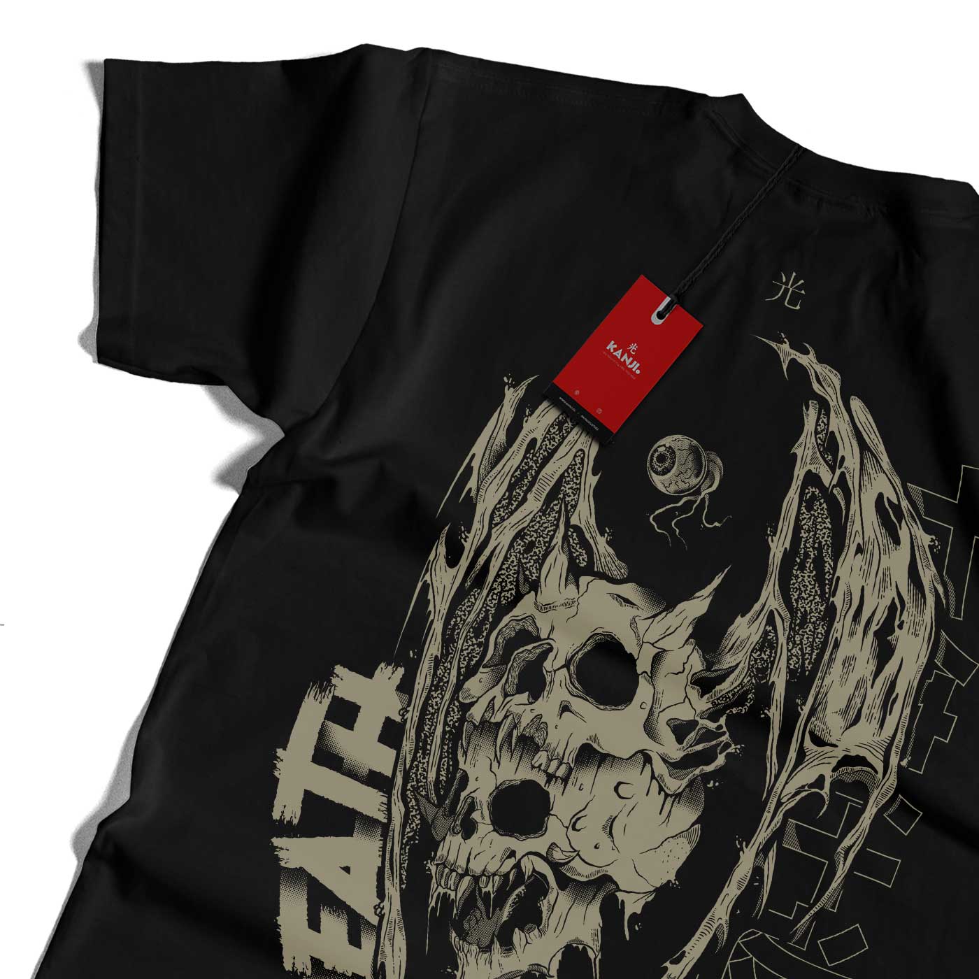 Polera mitología japonesa con diseño Shikaeshi Komori