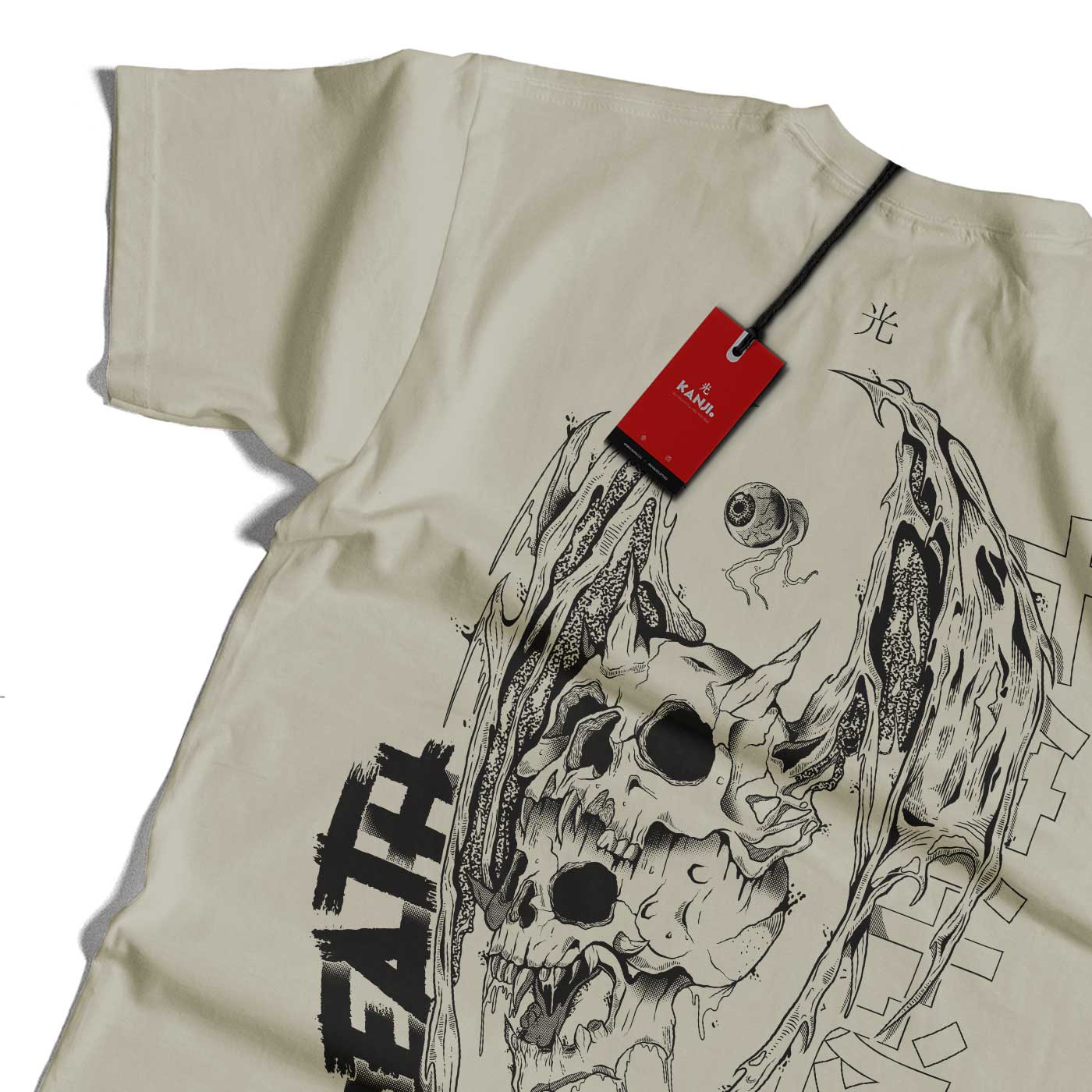 Polera mitología japonesa con diseño Shikaeshi Komori