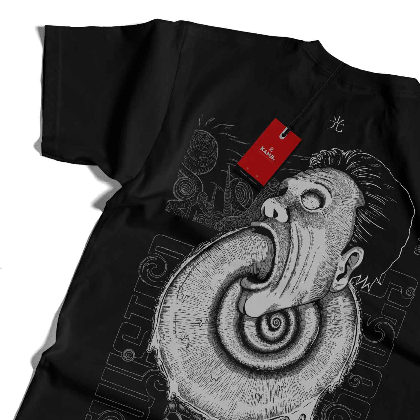 Polera de anime con diseño de Junji Ito Uzumaki