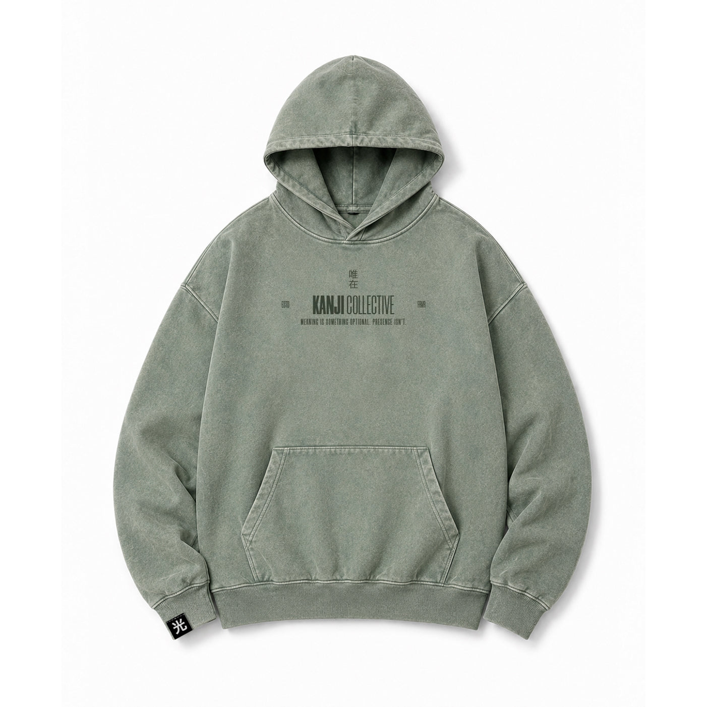 Poleron Hoodie Acid Wash Kanji Basic