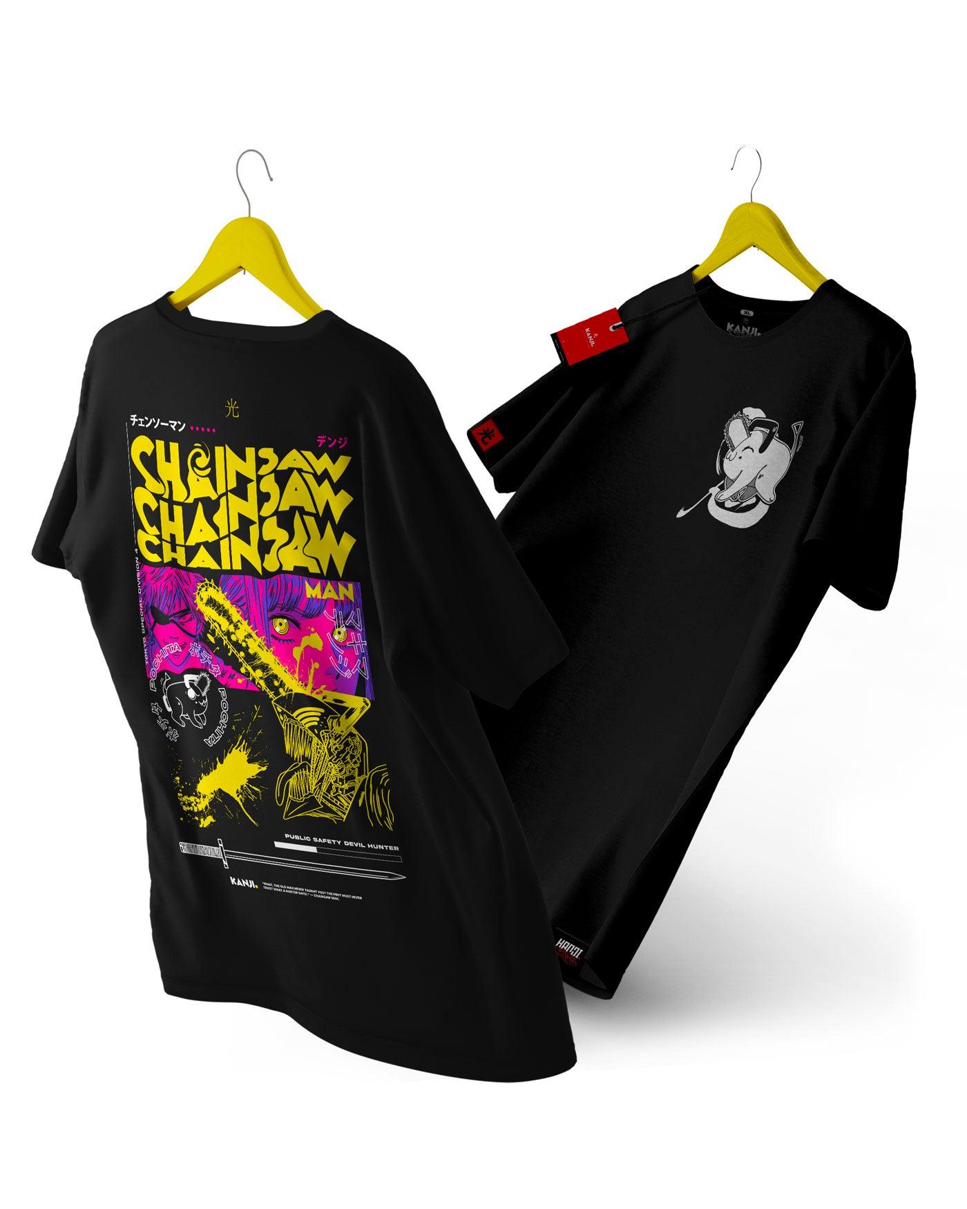 Polera anime con diseño Chainsaw Man 1 #color_negro