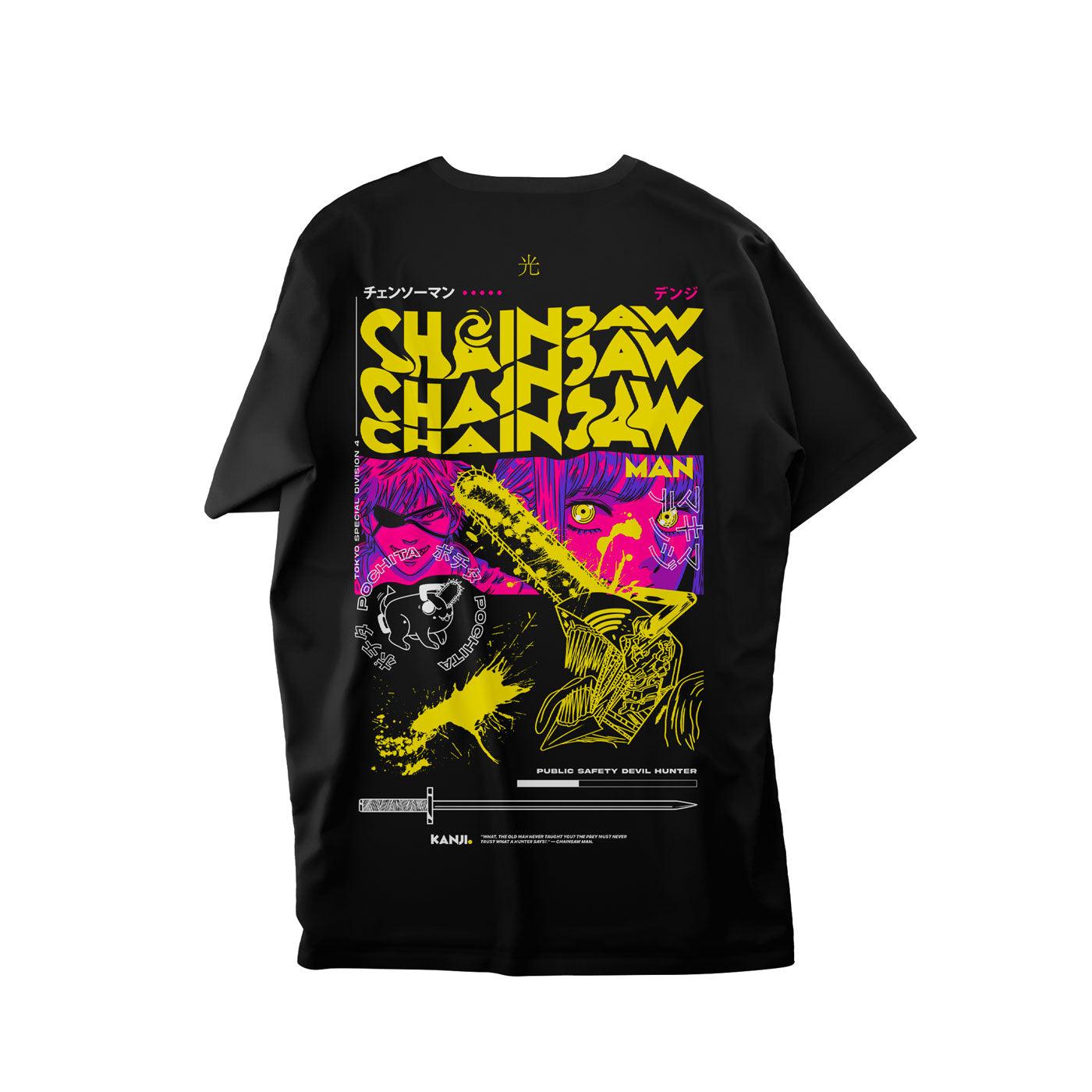 Polera anime con diseño Chainsaw Man 1 #color_negro