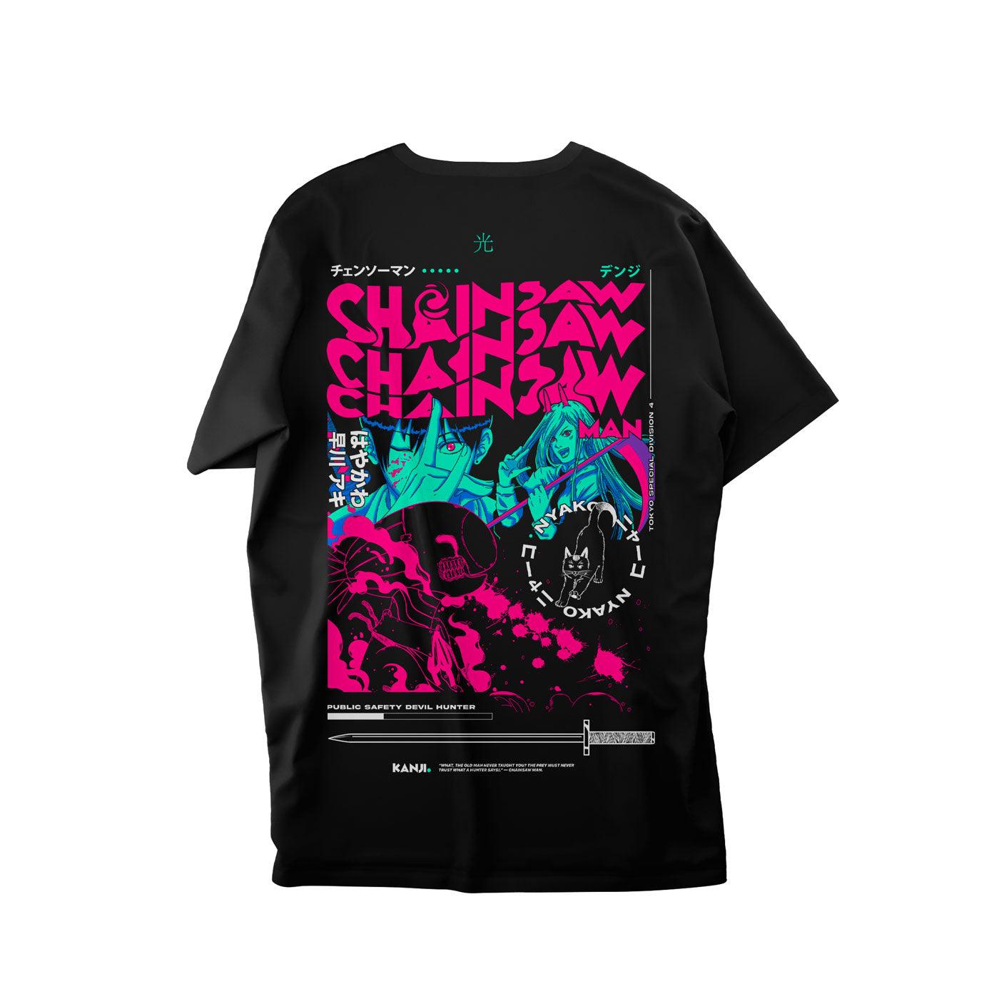 Polera anime con diseño Chainsaw Man 2 #color_negro