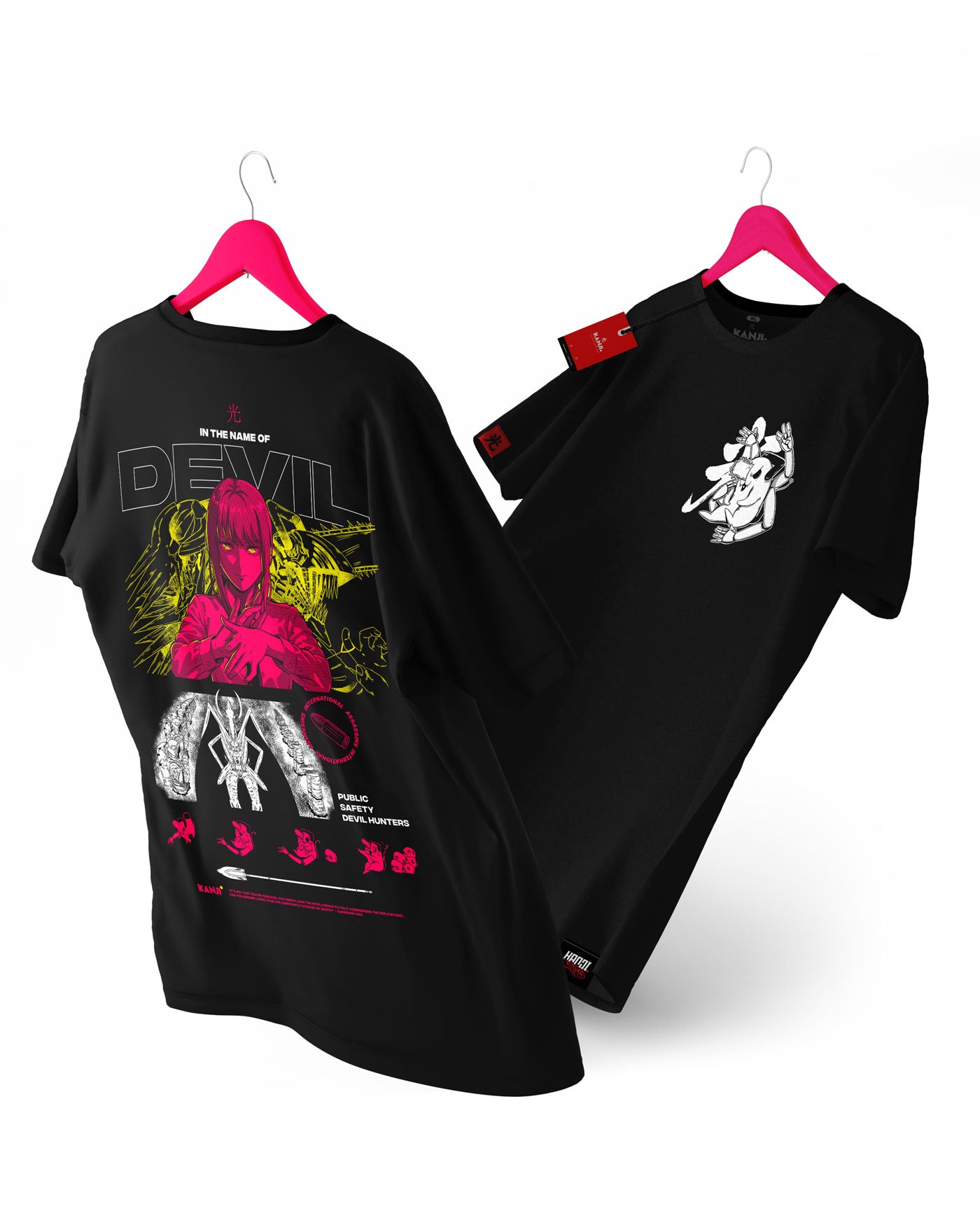 Polera Anime Chainsaw Man #color_negro
