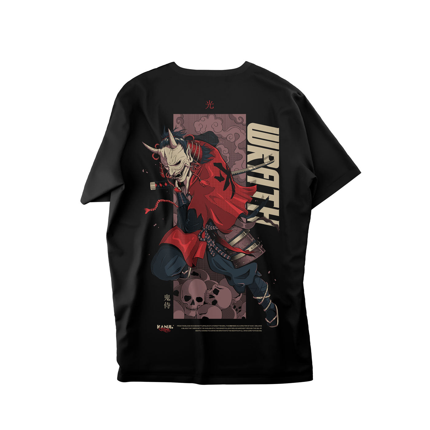 Polera yokais japoneses con diseño Oni