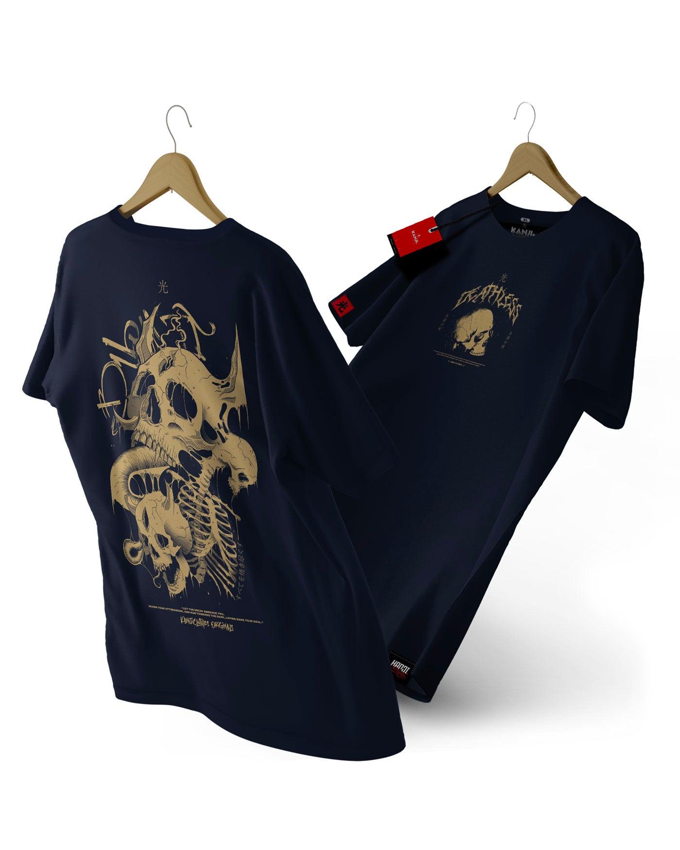Polera mitología japonesa con diseño Kura no Fujimi #color_azul