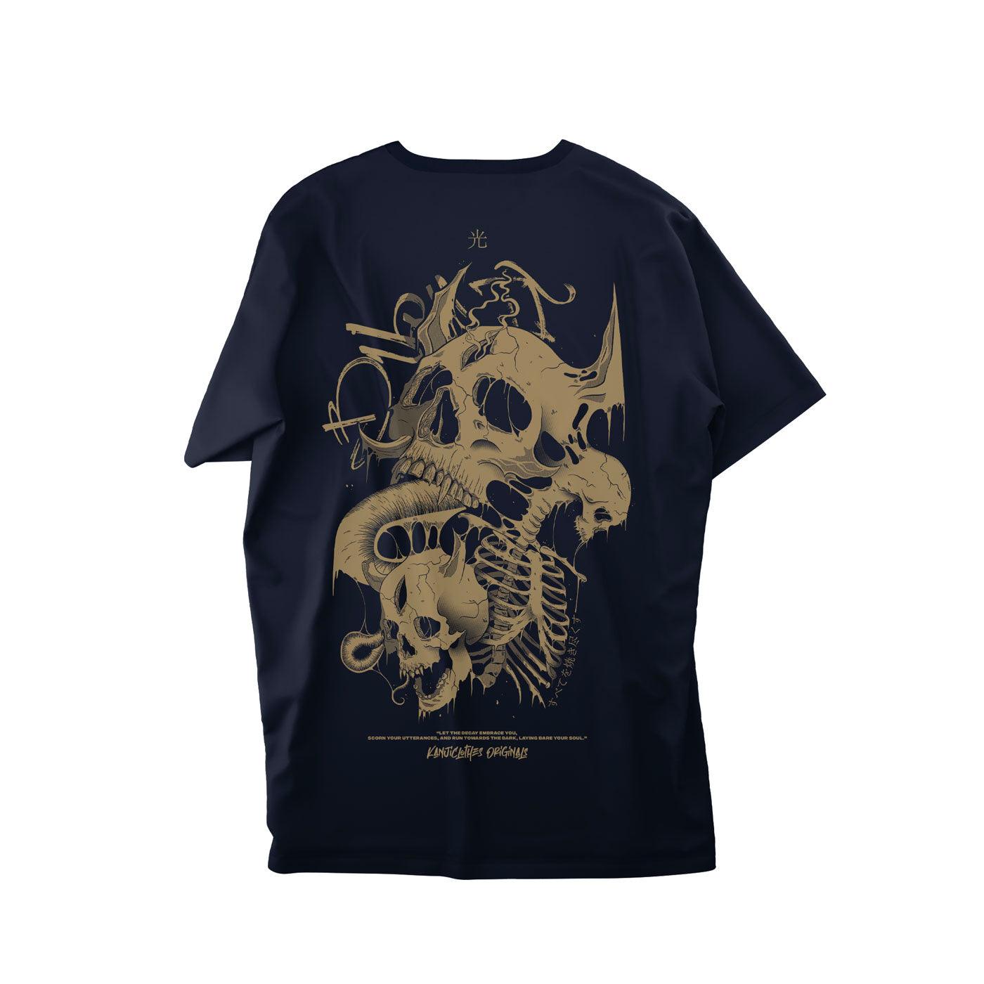 Polera mitología japonesa con diseño Kura no Fujimi #color_azul