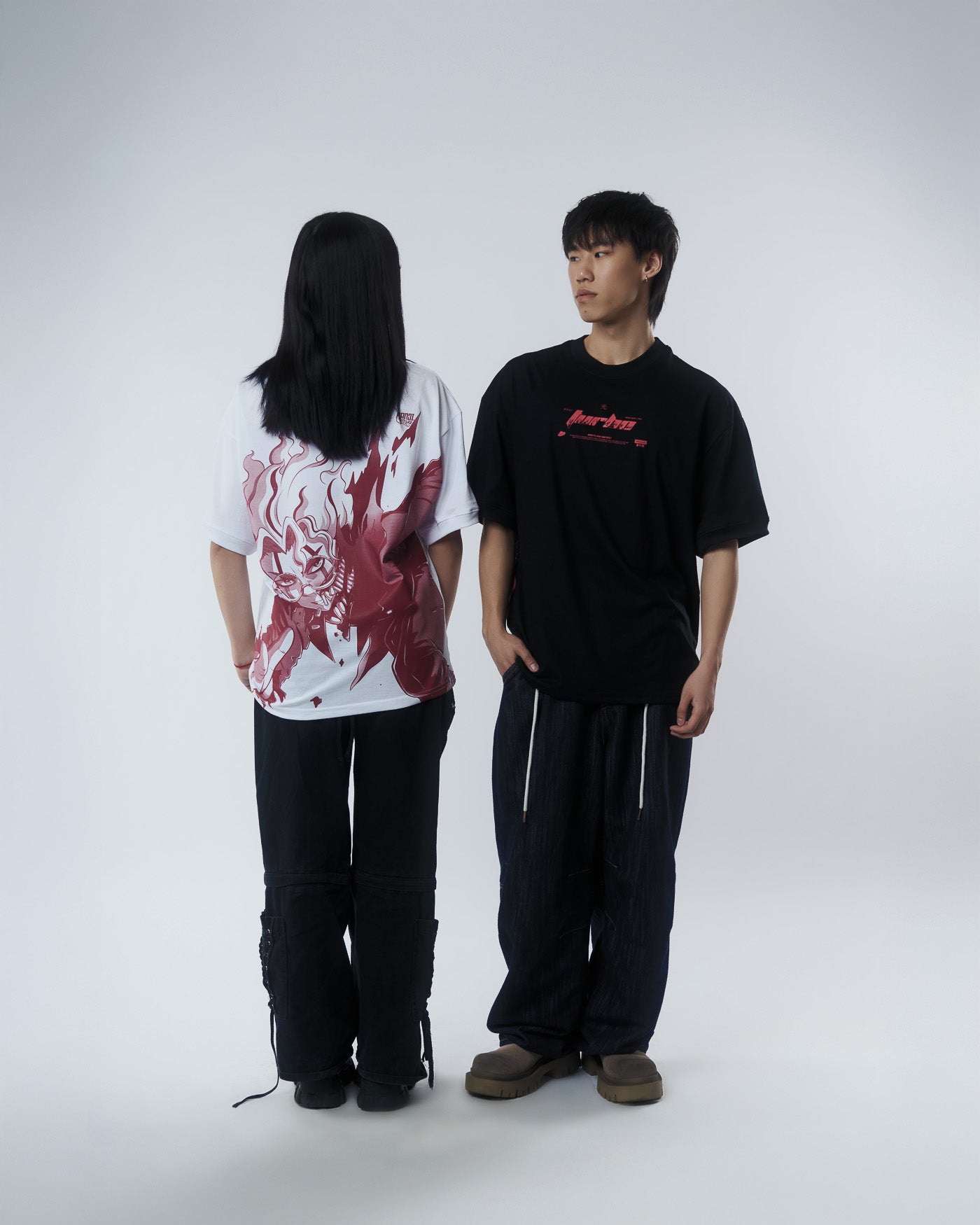 Polera Oversize Anime Dan Da Dan Okarun #color_blanco