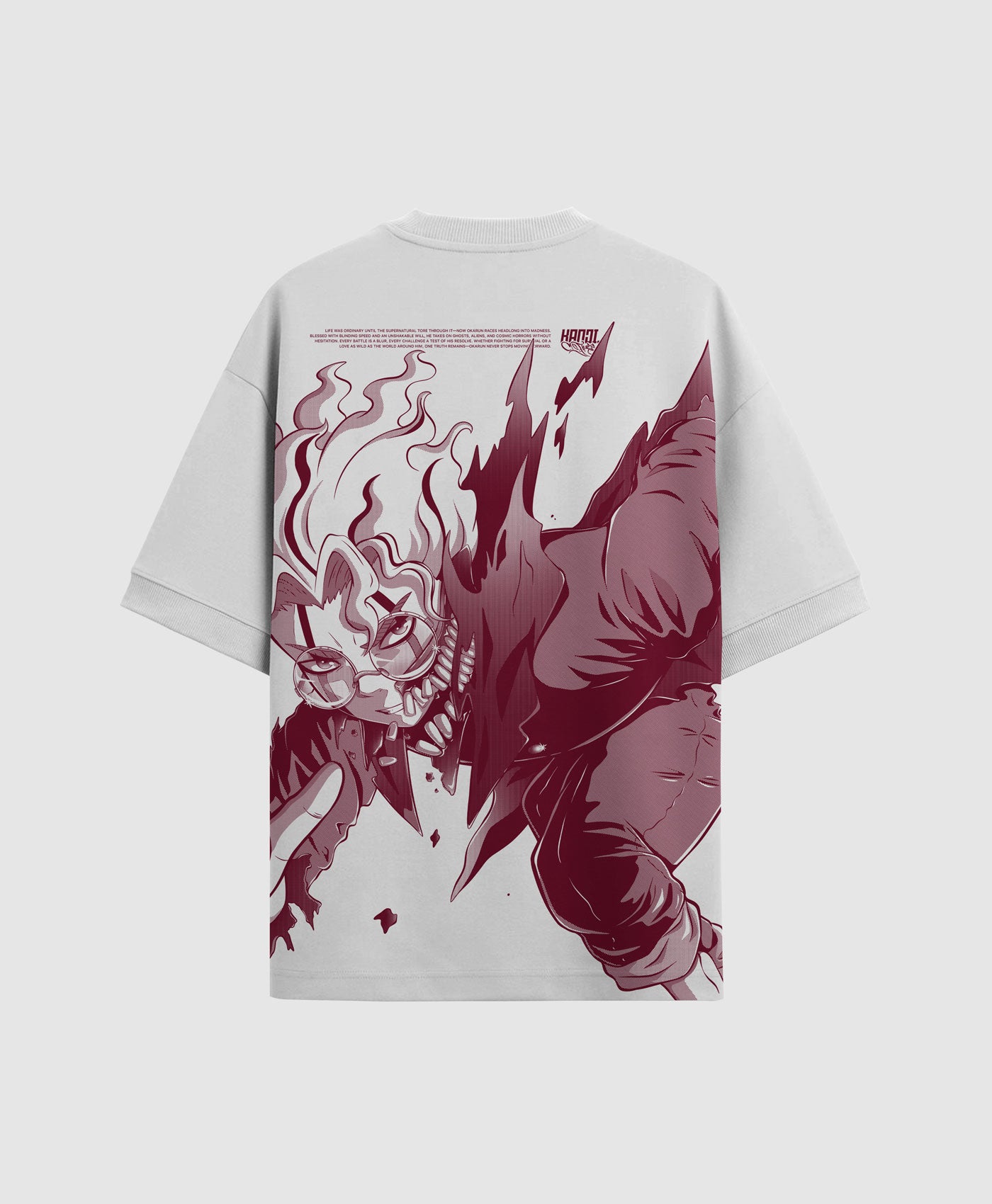 Polera Oversize Anime Dan Da Dan Okarun #color_blanco