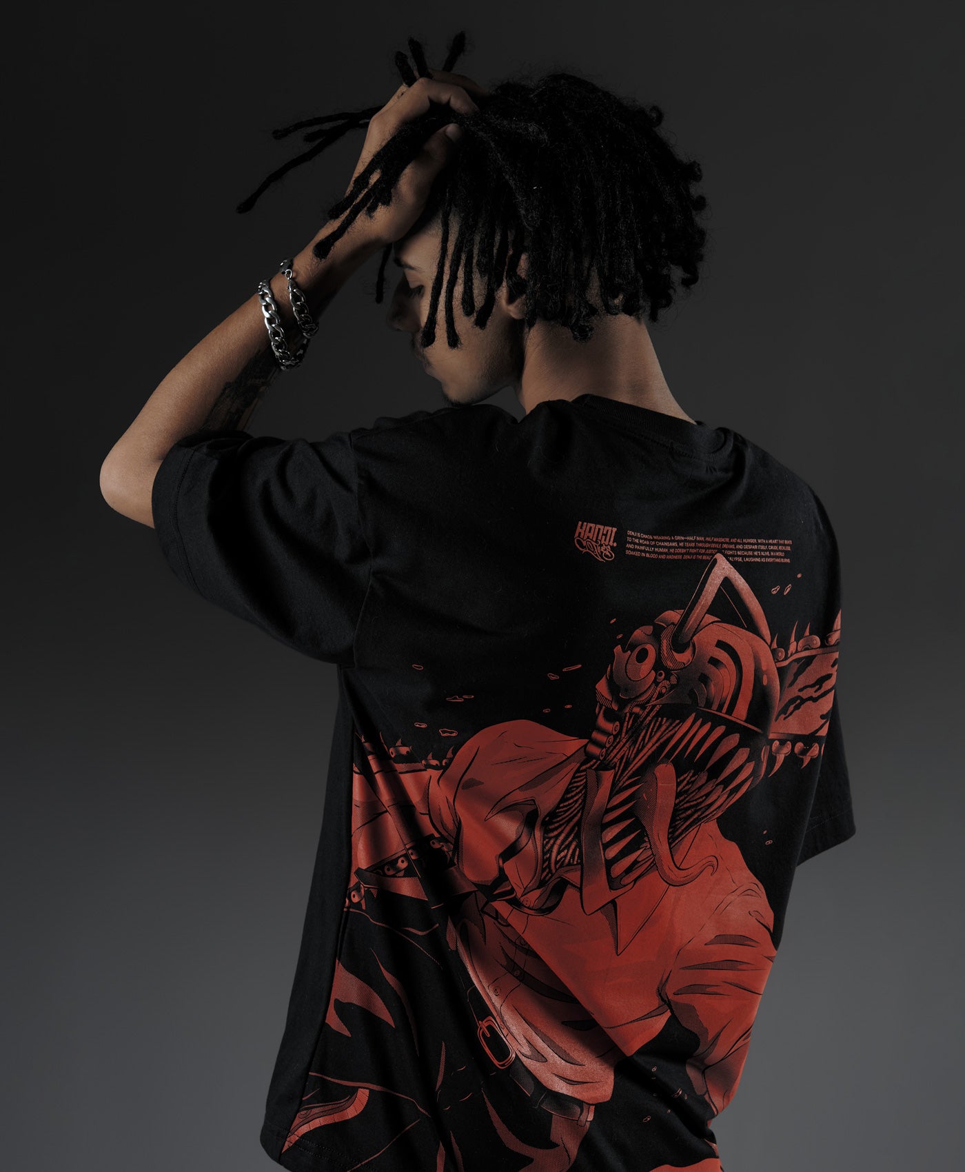 Polera Oversize Anime Chainsaw Man Denji #color_negro