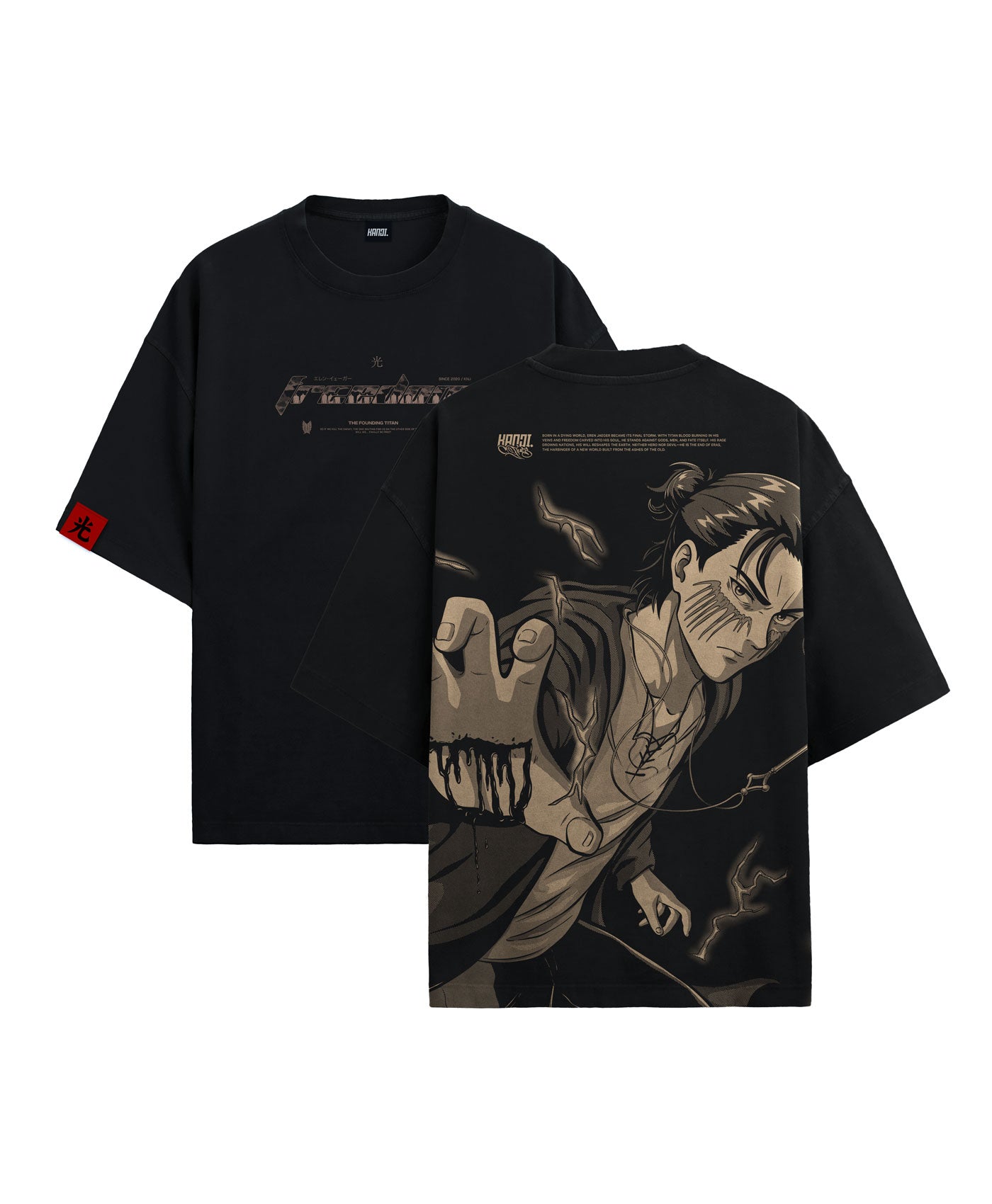 Polera Oversize Anime Shingeki no Kyojin Eren Jaeger #color_negro