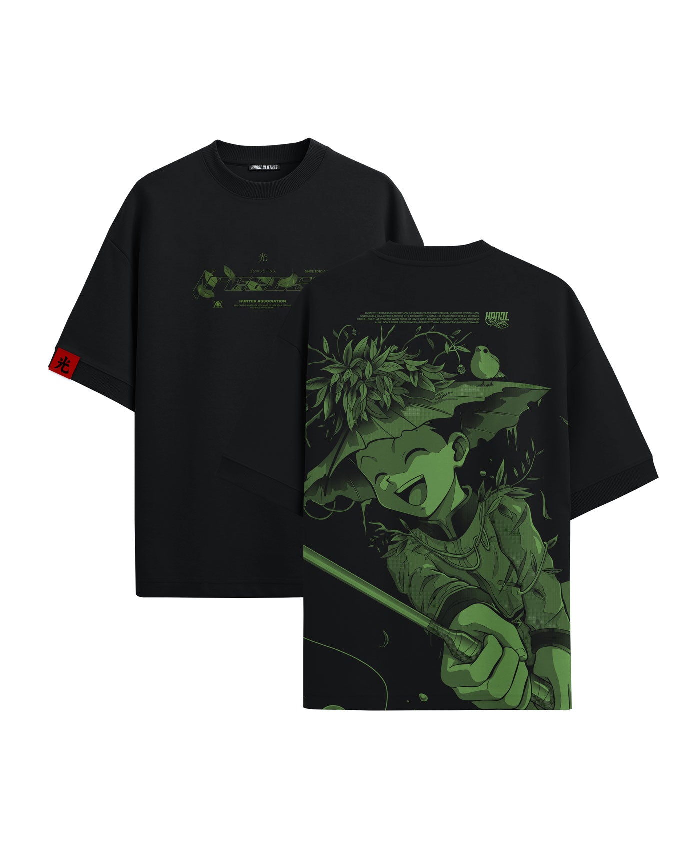 Polera Oversize Anime Hunter x Hunter Gon #color_negro