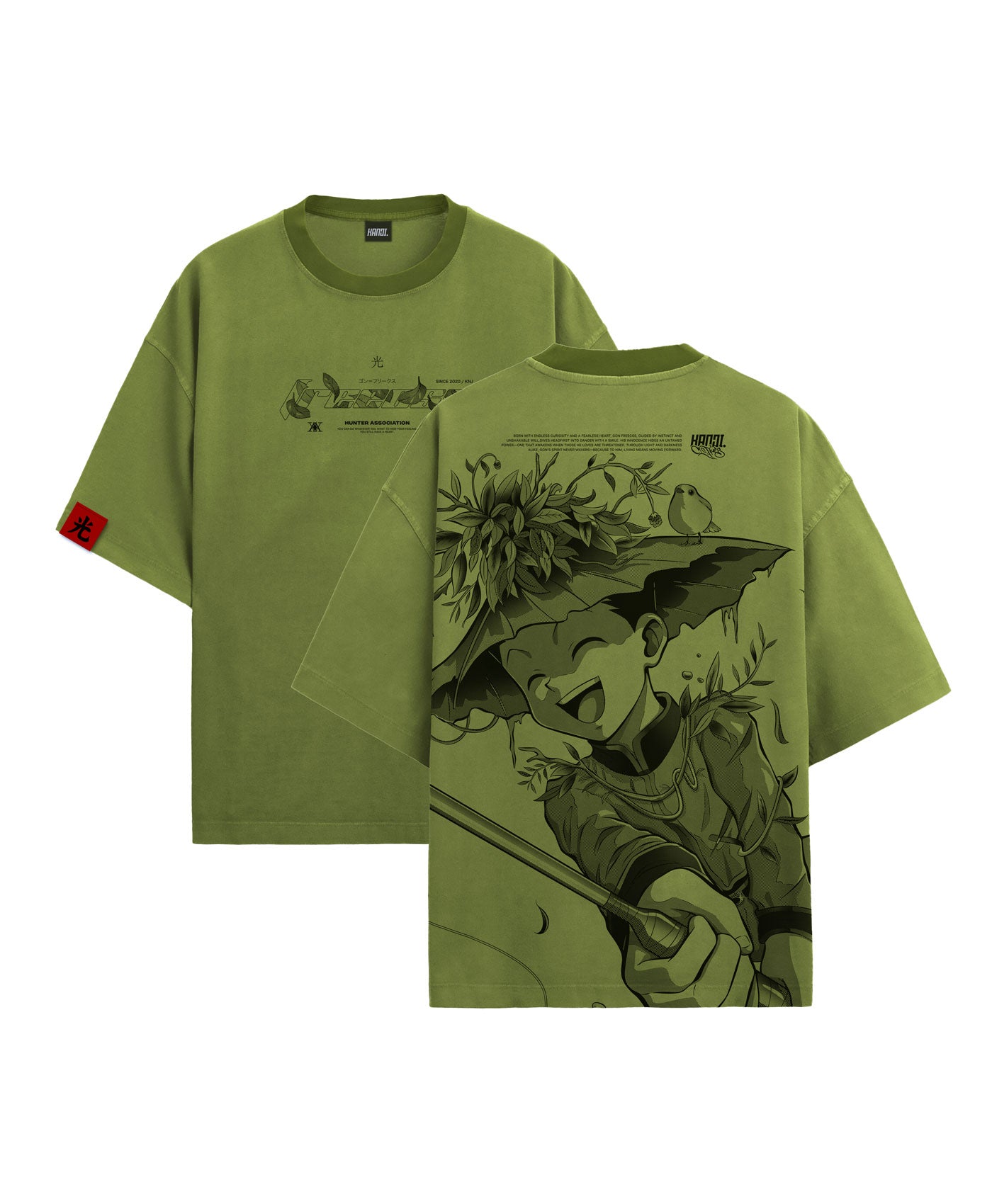 Polera Oversize Anime Hunter x Hunter Gon #color_forest-green