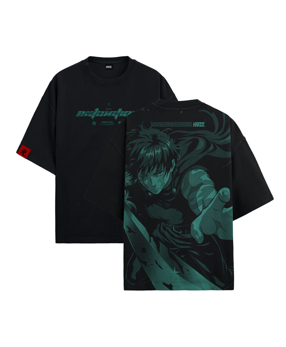 Polera Oversize Anime Jujutsu Kaisen Maki Zenin #color_negro