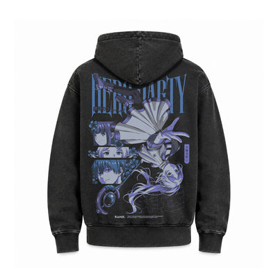 Hoodie Poleron Anime Frieren #color_negro-acid-wash #fit-hoodie_regular