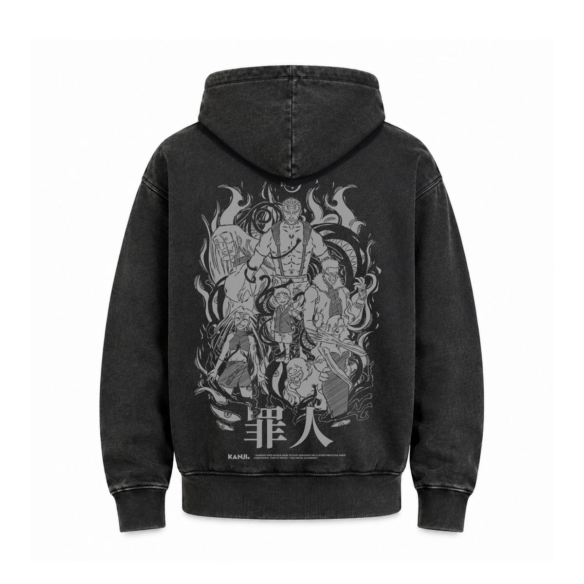 Hoodie Poleron Anime Fullmetal Alchemist #color_negro-acid-wash #fit-hoodie_regular