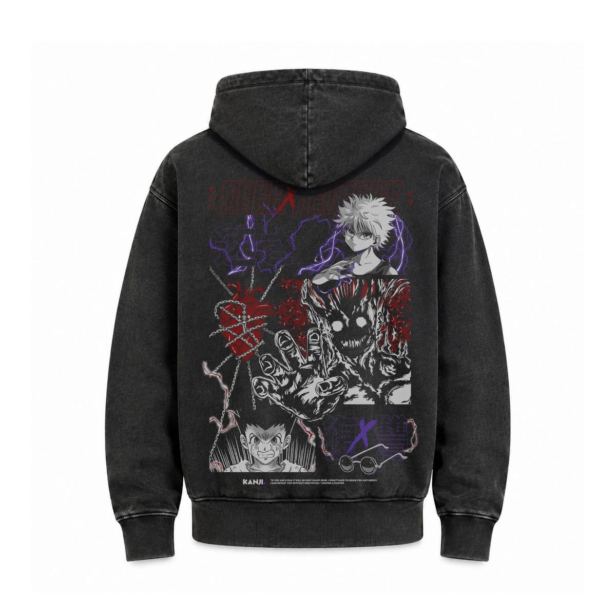 Hoodie Poleron Anime Hunter x Hunter #color_negro-acid-wash #fit-hoodie_regular