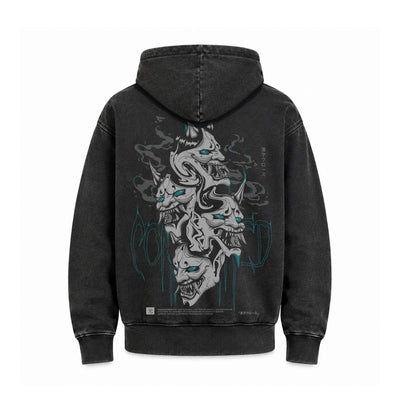 Hoodie Poleron Anime Japones #color_negro-acid-wash #fit-hoodie_regular