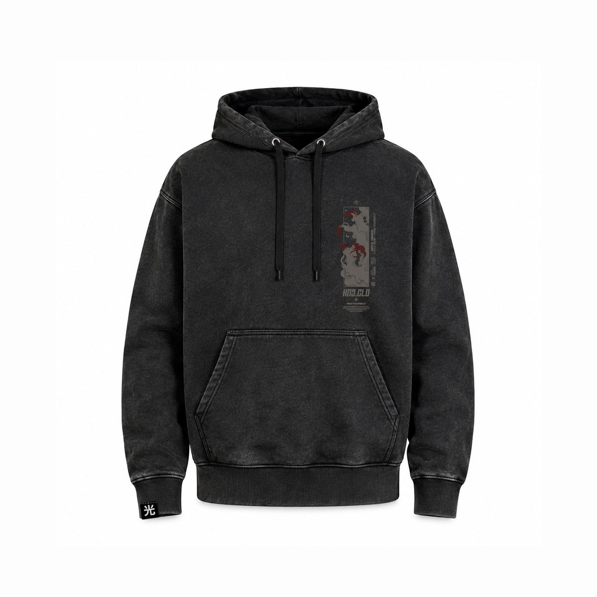 Hoodie Poleron Anime Japones #color_negro-acid-wash #fit-hoodie_regular