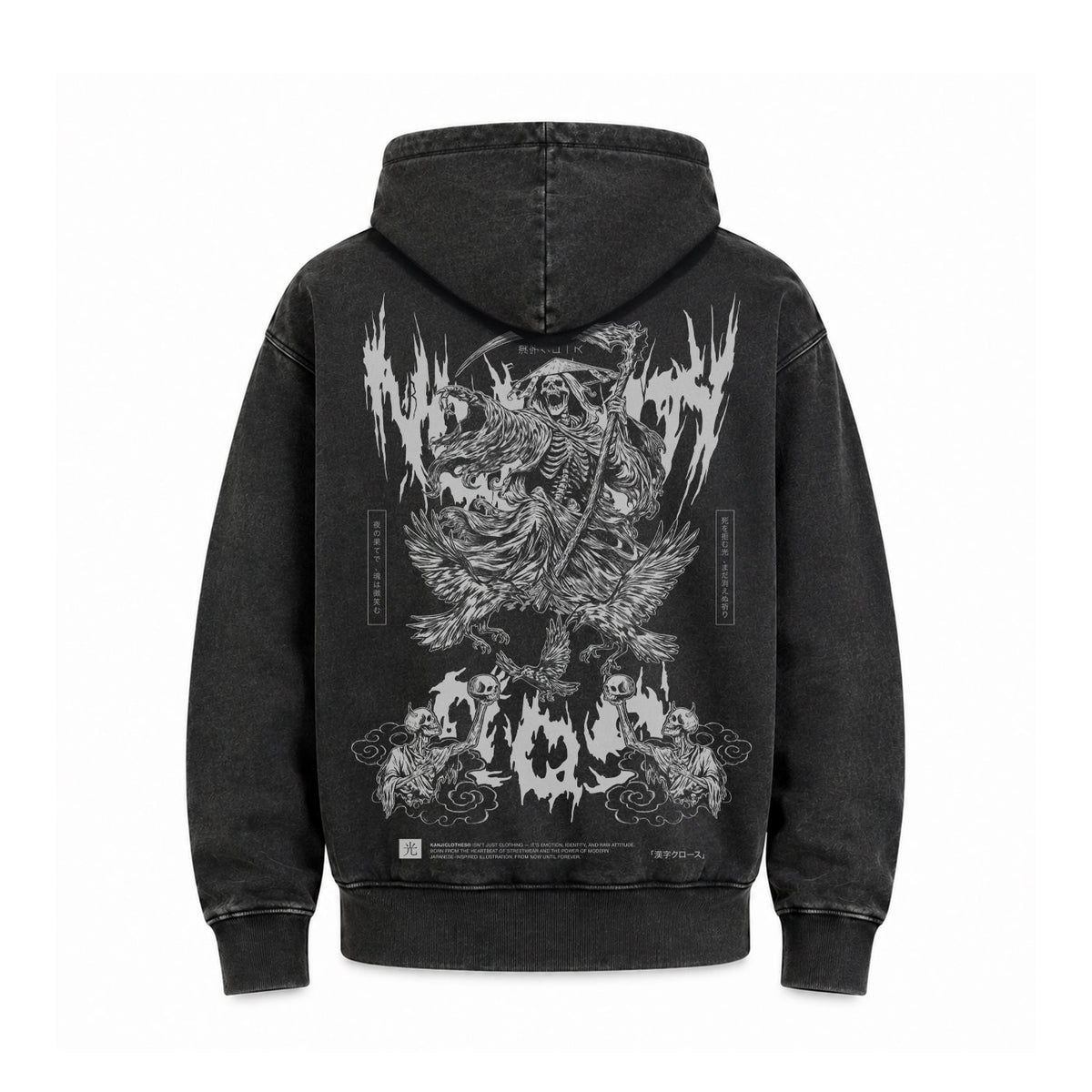 Hoodie Poleron Anime Japones #color_negro-acid-wash #fit-hoodie_regular