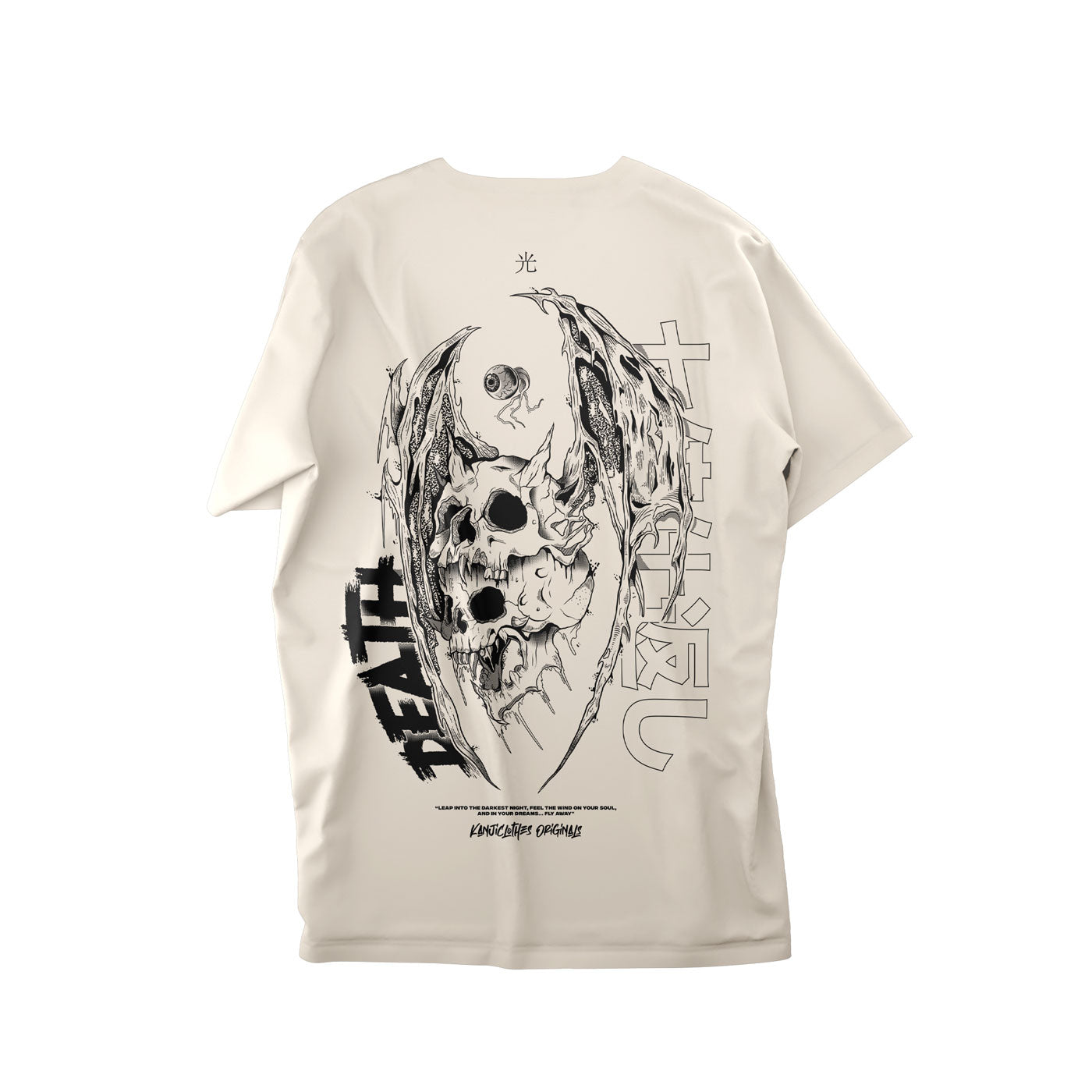 Polera mitología japonesa con diseño Shikaeshi Komori 
