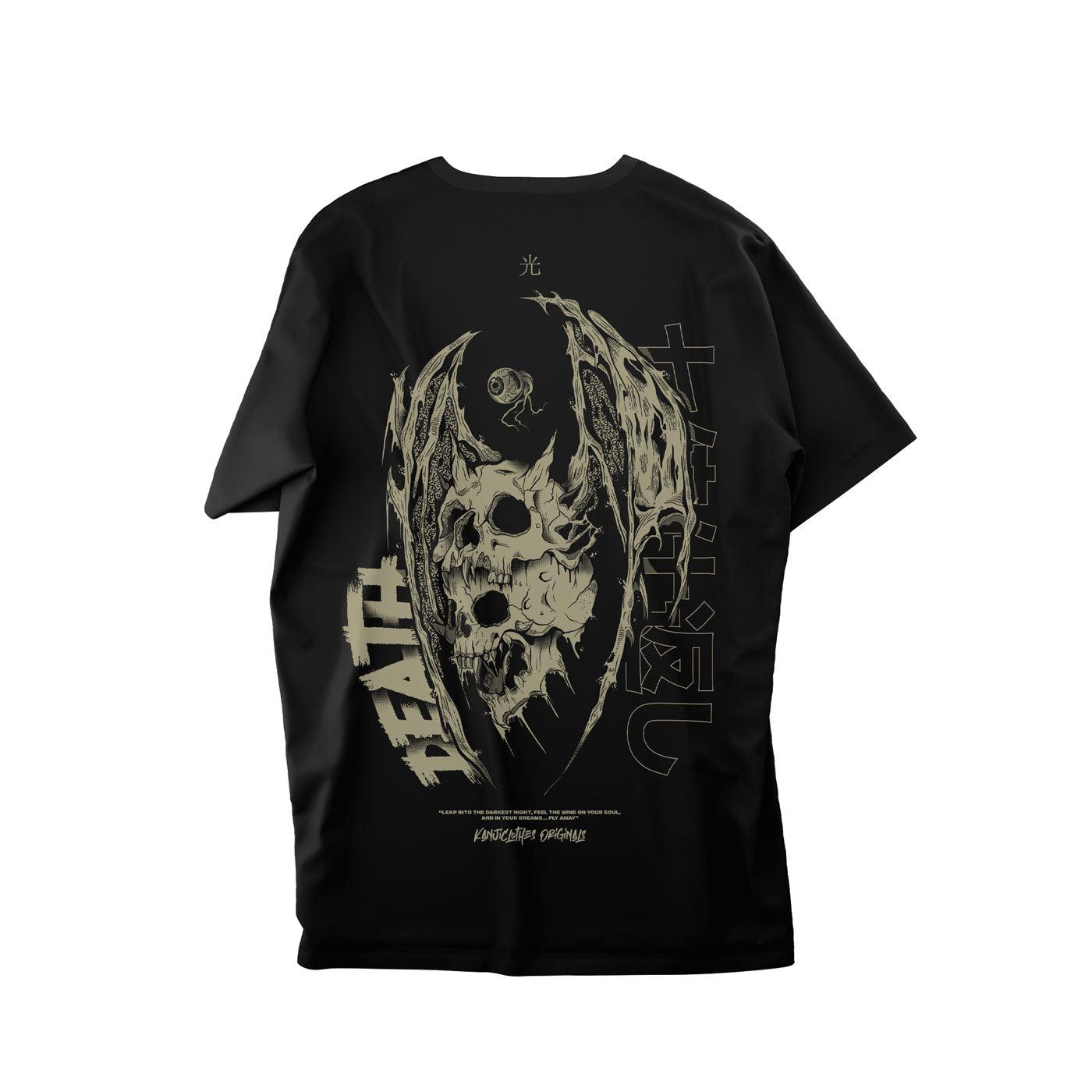 Polera mitología japonesa con diseño Shikaeshi Komori 