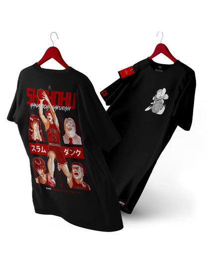 Polera de anime con diseño de Slam Dunk Negra 
